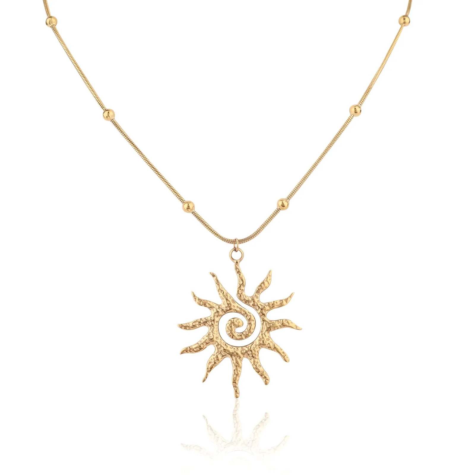 Mikovivi Collana Sole Color Oro in Acciaio al Titanio per Donna - immagine 1
