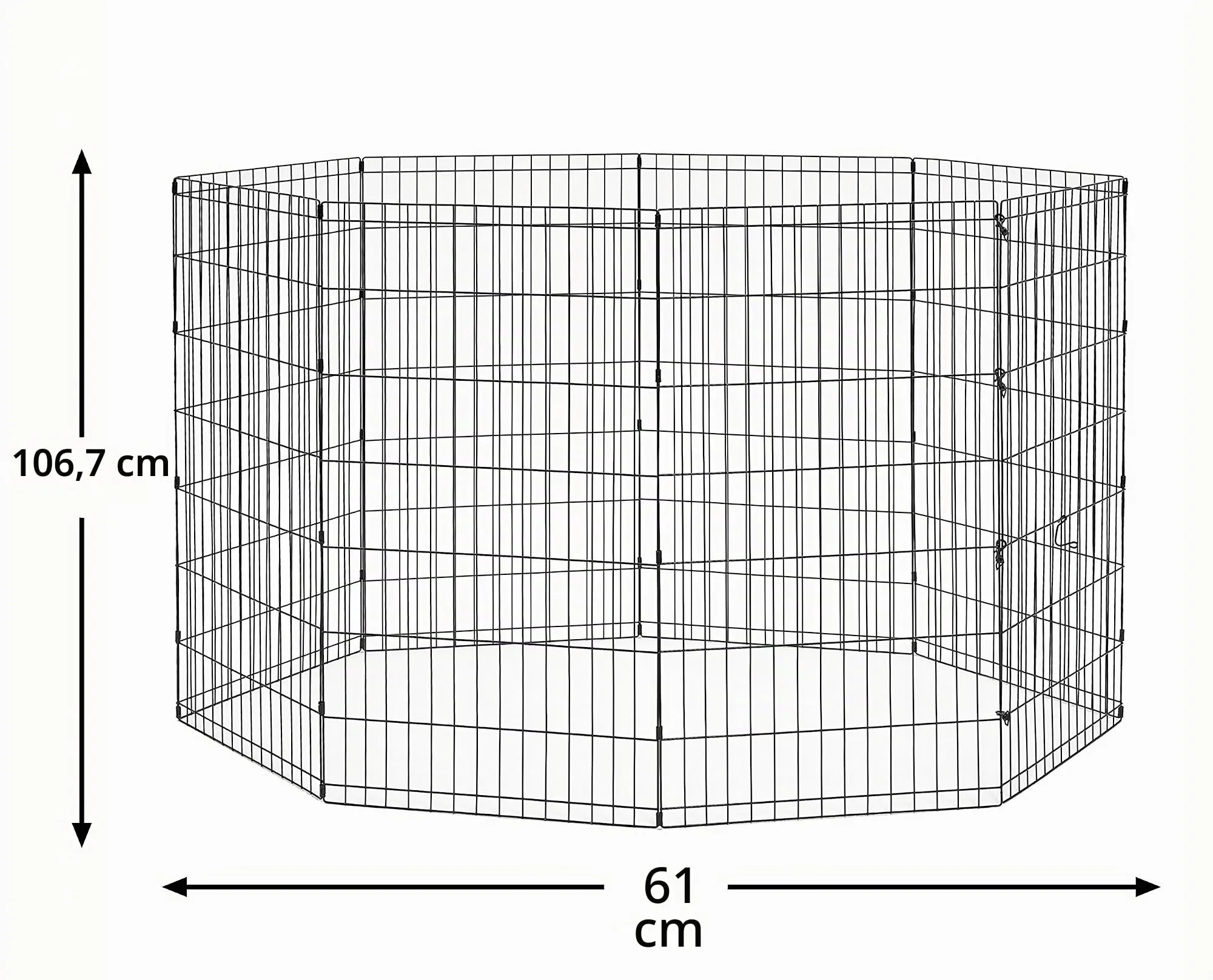New World Recinto Pieghevole in Metallo per Animali Domestici, 157 x 157 x 106 cm, Nero - immagine 3
