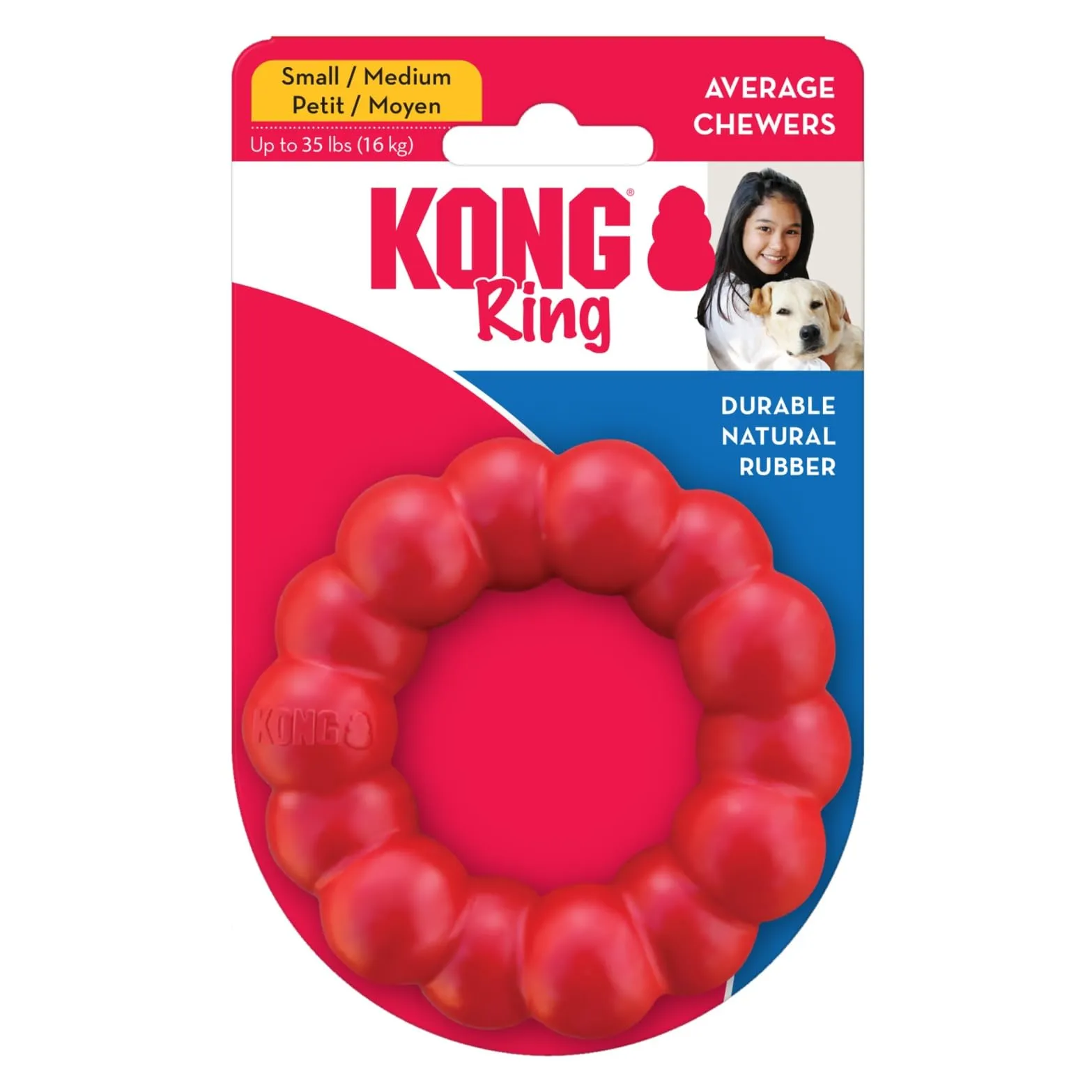 KONG Ring Anello da Masticare in Gomma Naturale, Taglia S/M - immagine 8