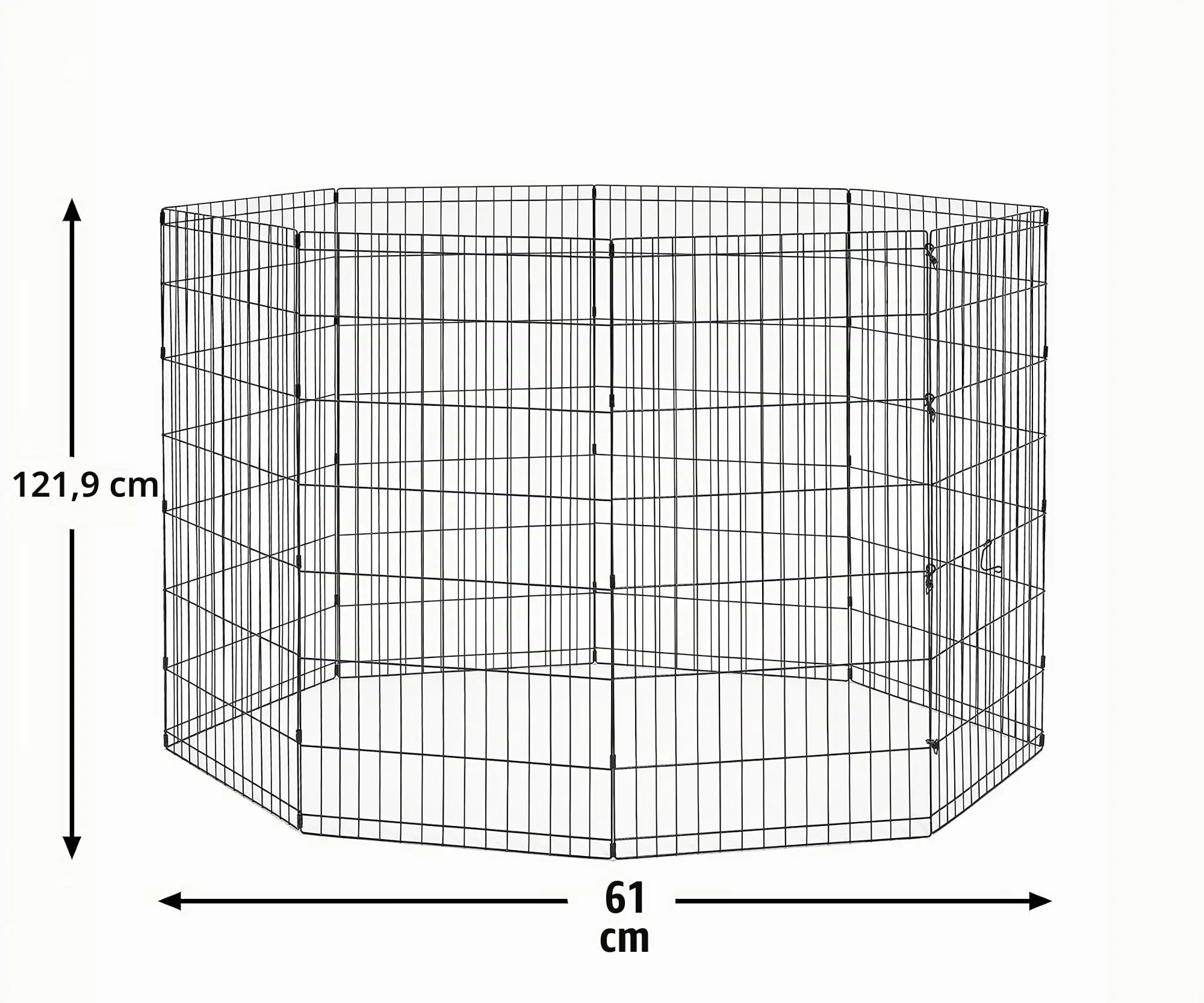 New World Recinto in metallo per animali domestici, senza porta, 157 x 157 x 122 cm, nero - immagine 3