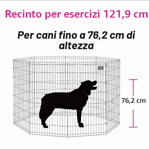 New World Recinto in metallo per animali domestici, senza porta, 157 x 157 x 122 cm, nero - immagine 4