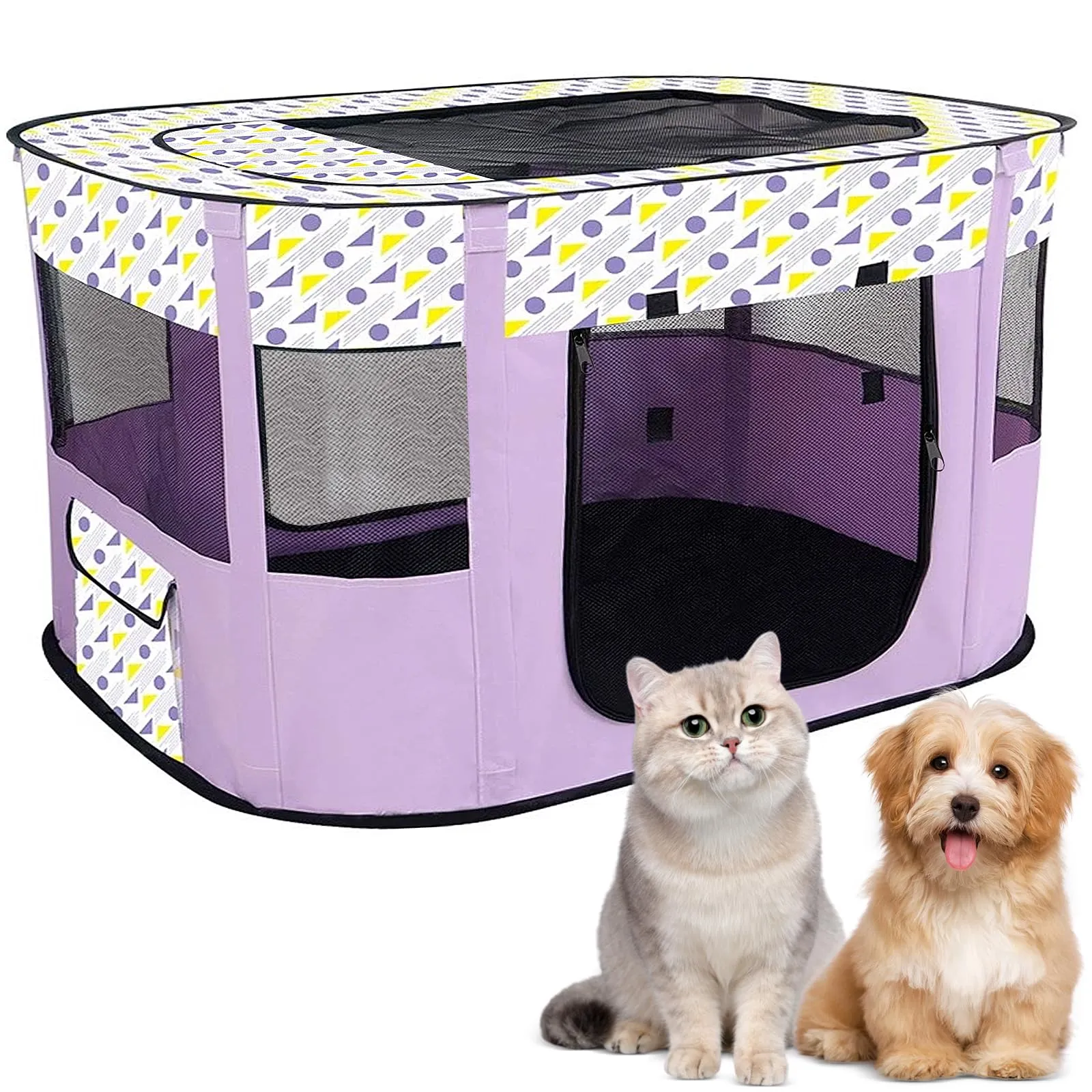 MeYuxg Recinto Pieghevole per Cani, Gatti e Conigli, Viola, 70 x 55 x 40 cm - immagine 1
