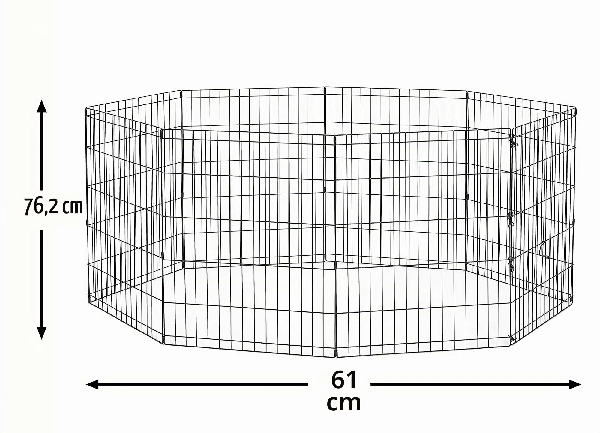 New World Recinto pieghevole in metallo per animali, senza porta, 157 x 157 x 76 cm, nero - immagine 3