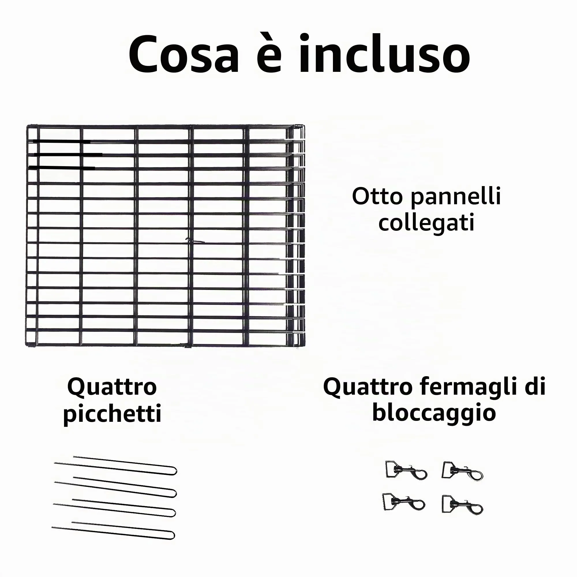 New World Recinto pieghevole in metallo per animali, senza porta, 157 x 157 x 76 cm, nero - immagine 5