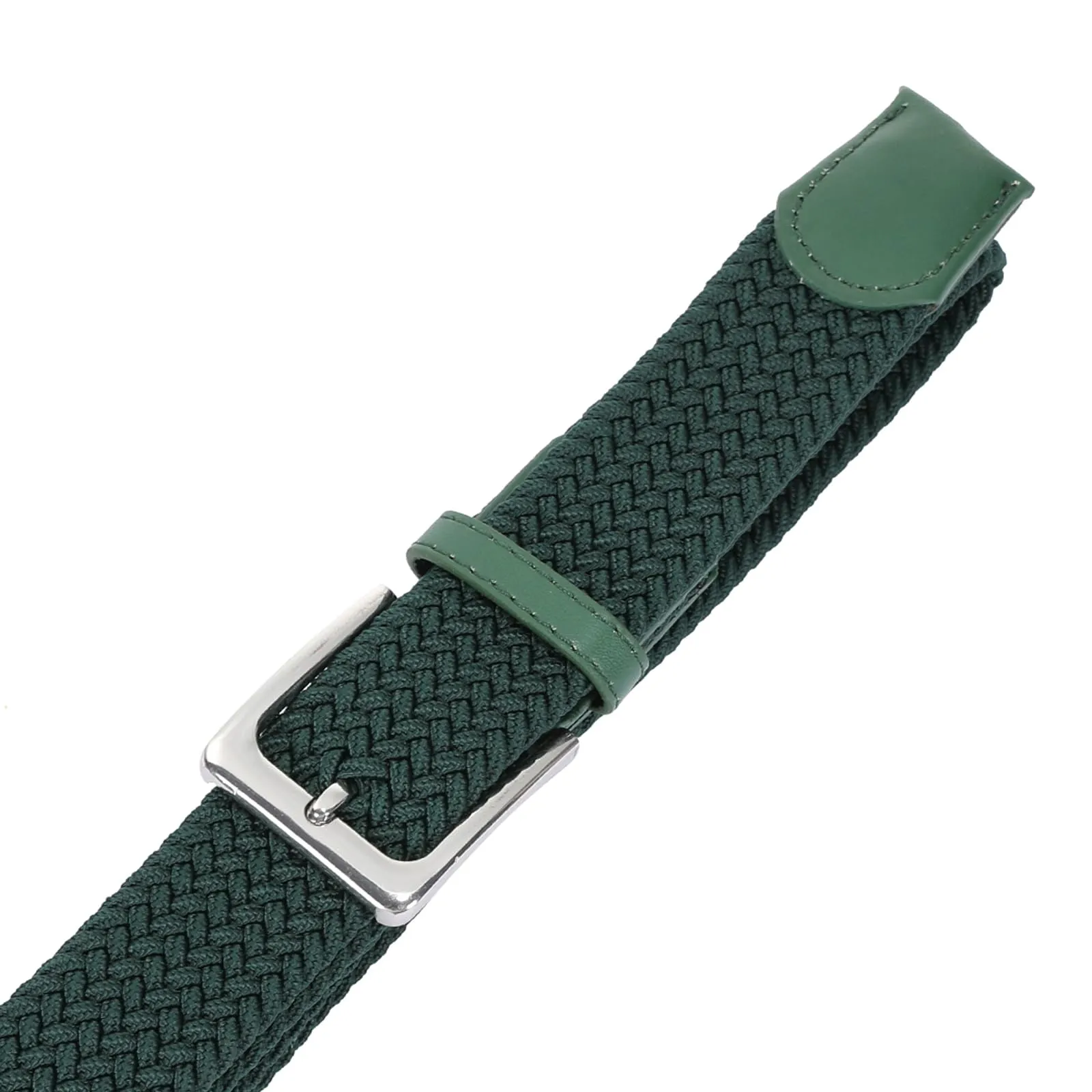 Bella Accessori Cintura Elastica Intrecciata Unisex con Fibbia in Lega di Zinco, Verde Frutta, 120cm - immagine 3
