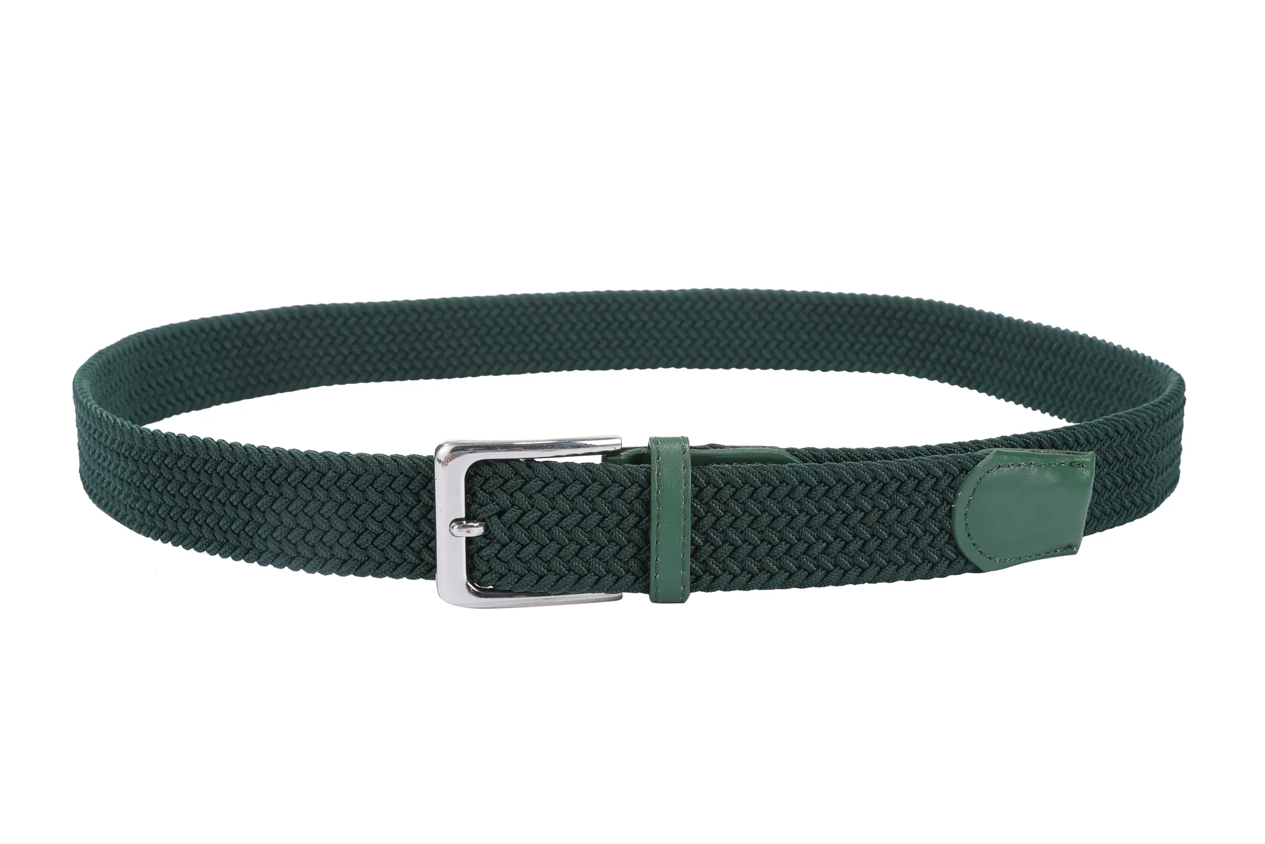 Bella Accessori Cintura Elastica Intrecciata Unisex con Fibbia in Lega di Zinco, Verde Frutta, 120cm - immagine 4