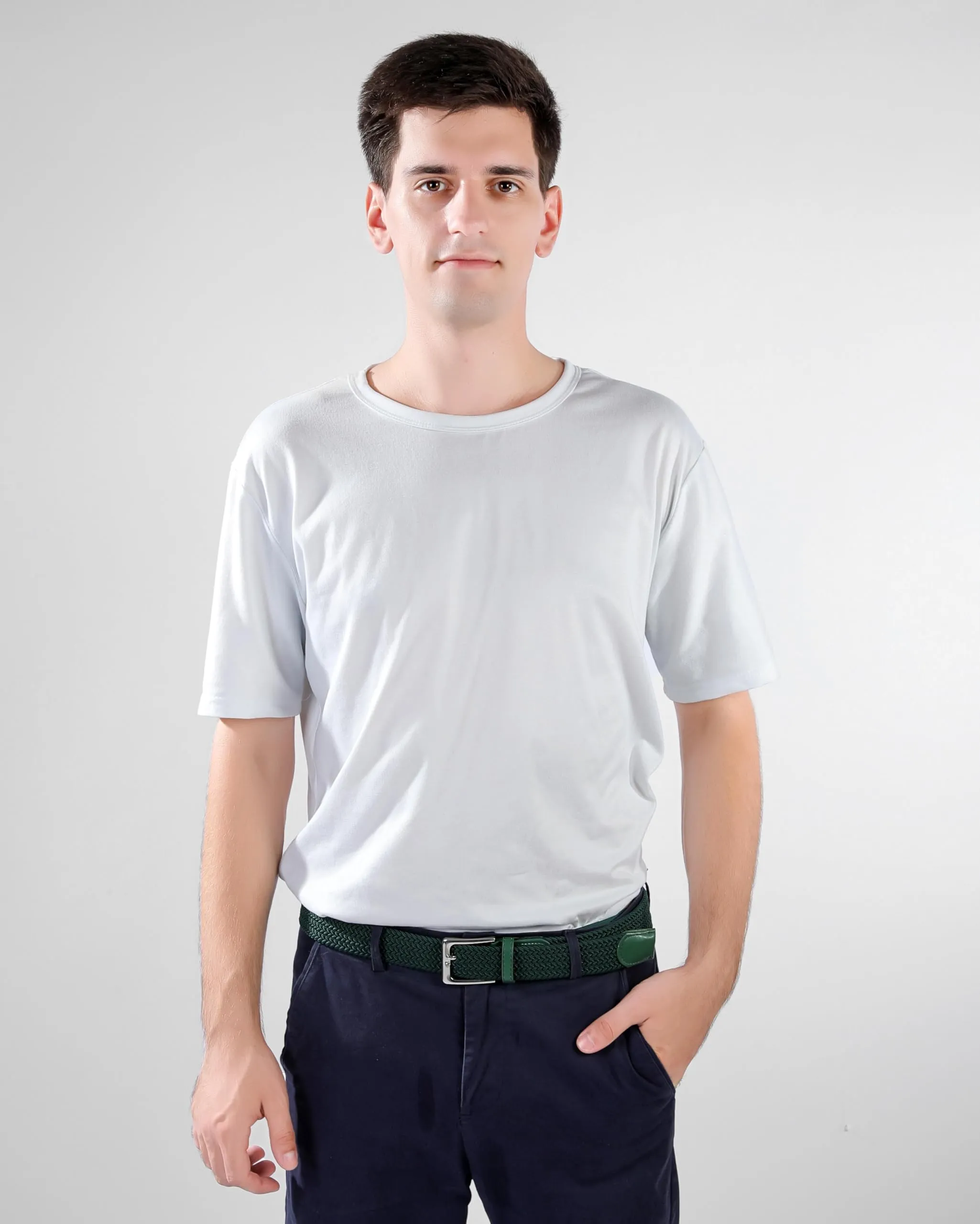 Bella Accessori Cintura Elastica Intrecciata Unisex con Fibbia in Lega di Zinco, Verde Frutta, 120cm - immagine 5