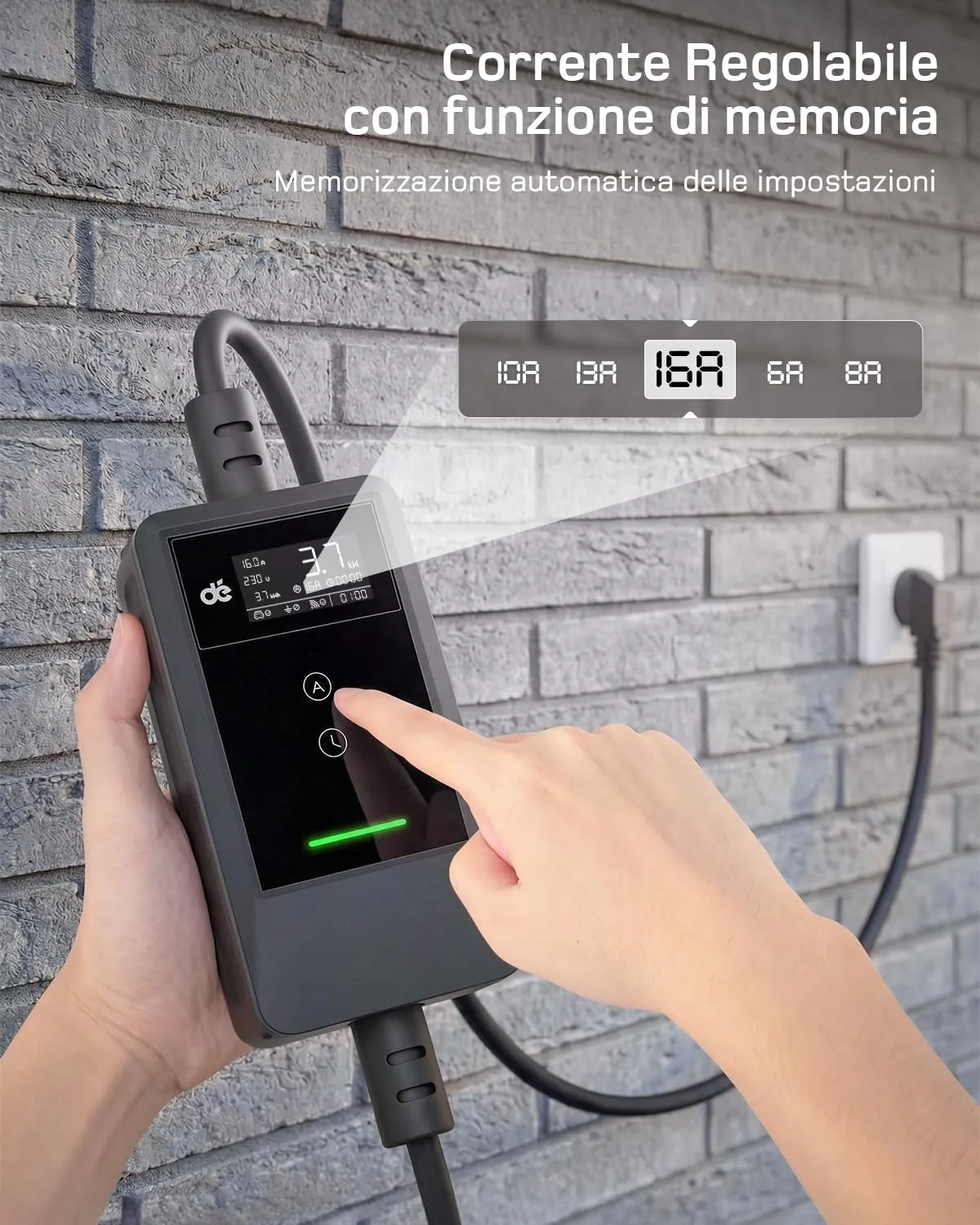 dé Carichino Auto Elettrica App 3,7kW 7m 6-16A Set Viaggio - immagine 8