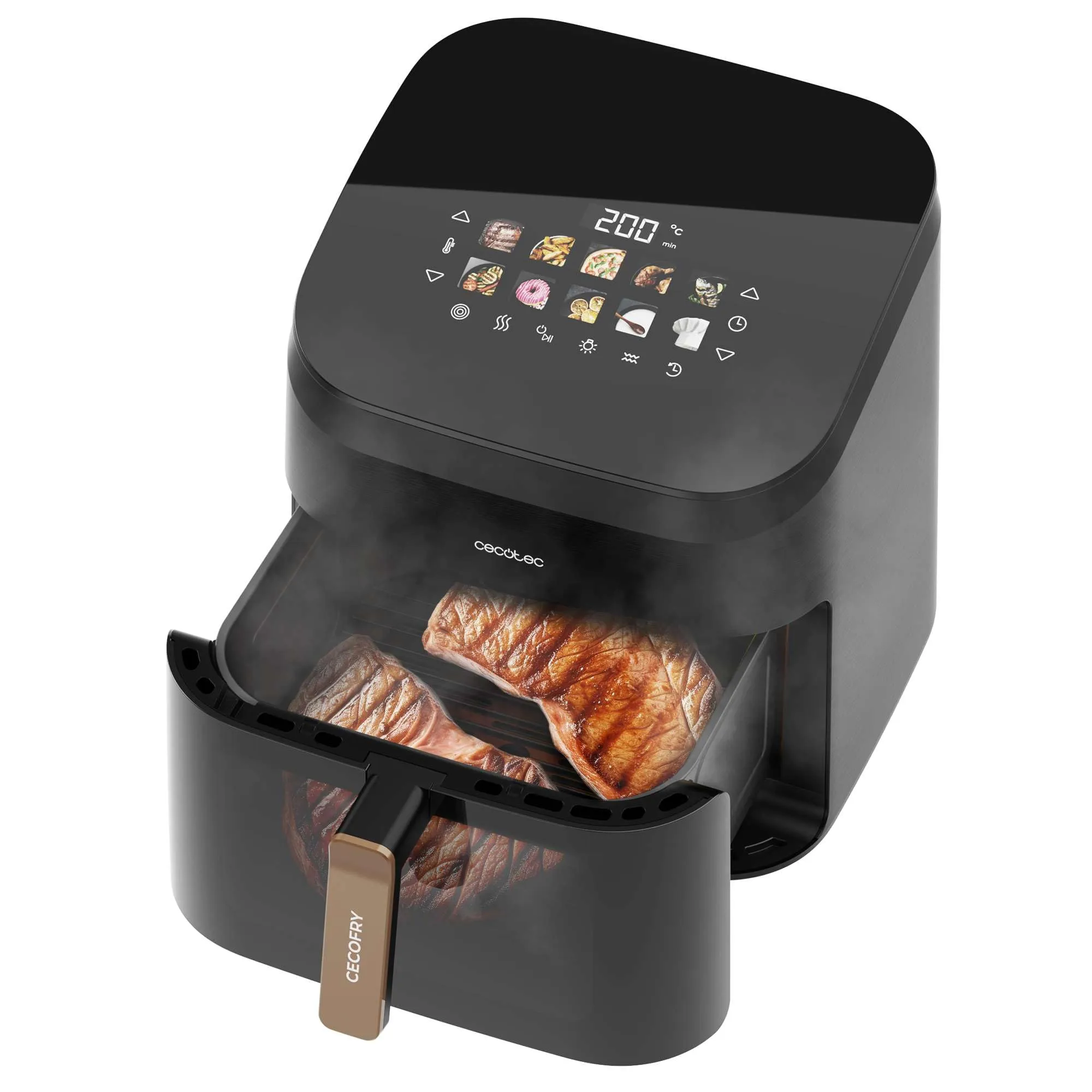 Cecotec Cecofry&Grill Smokin' 8500 Friggitrice ad Aria 8.5 Litri, 2200W, Piastra-Grill, Affumicatore Integrato - immagine 2