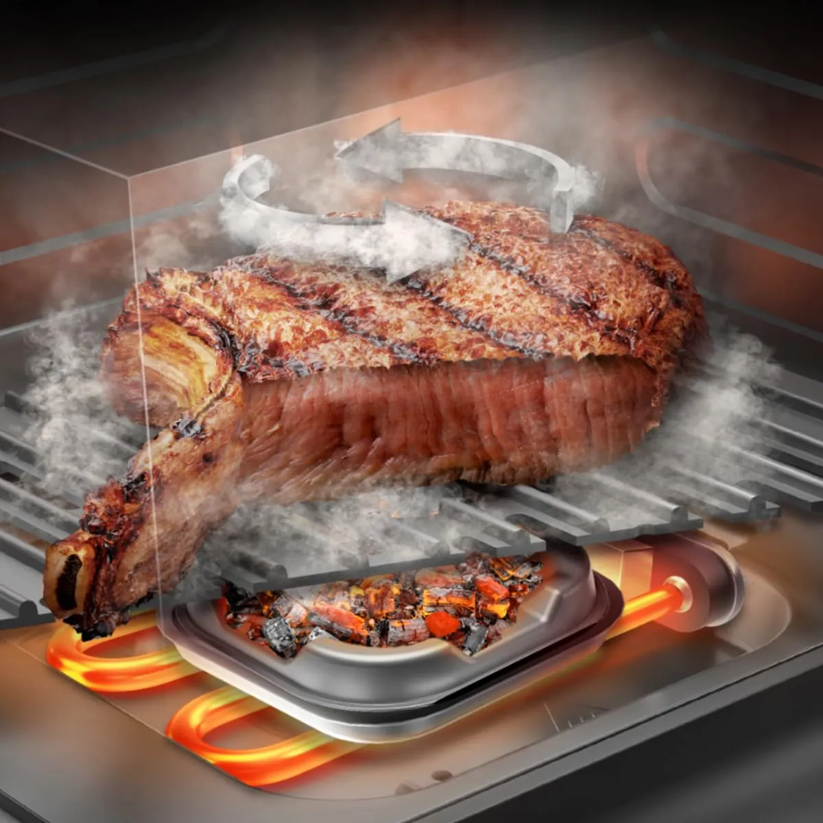 Cecotec Cecofry&Grill Smokin' 8500 Friggitrice ad Aria 8.5 Litri, 2200W, Piastra-Grill, Affumicatore Integrato - immagine 4