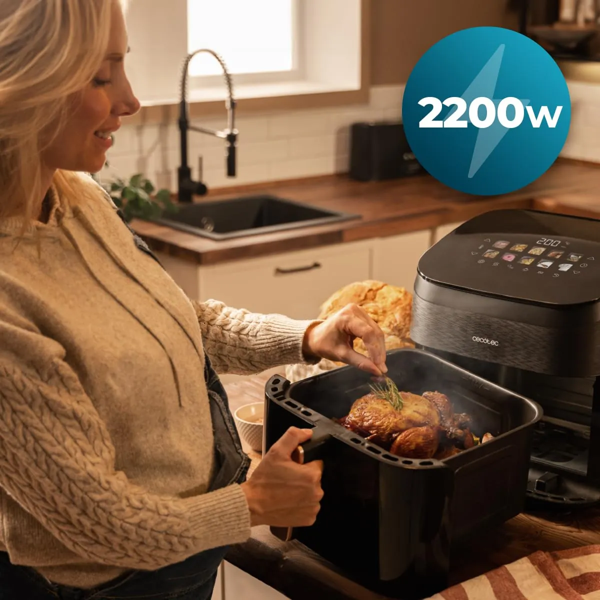 Cecotec Cecofry&Grill Smokin' 8500 Friggitrice ad Aria 8.5 Litri, 2200W, Piastra-Grill, Affumicatore Integrato - immagine 11