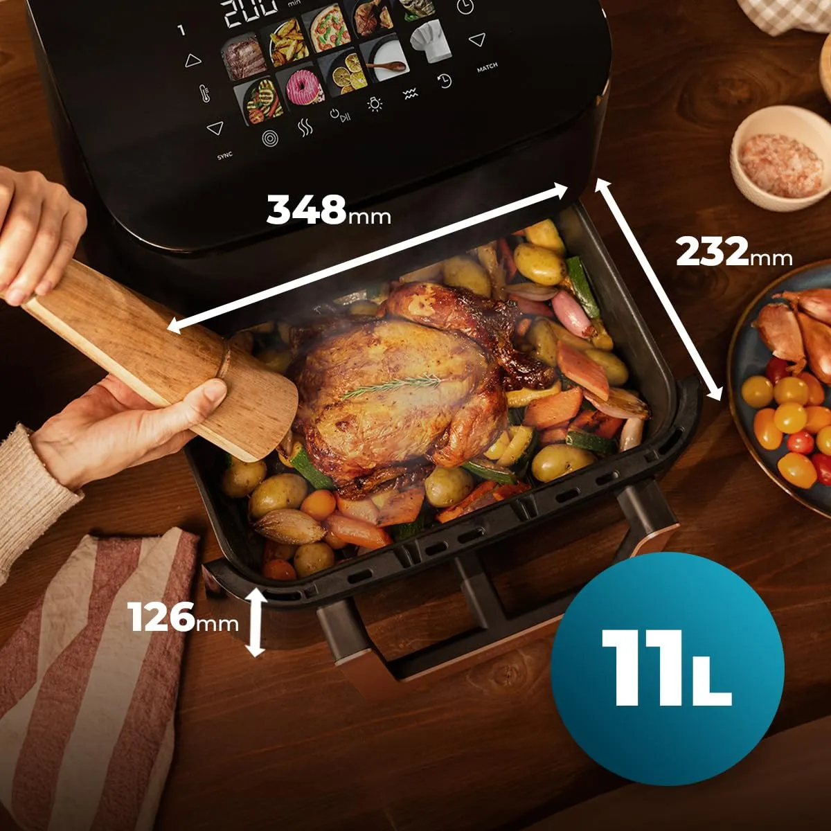 Cecotec Cecofry&Grill Smokin' 11000 Air Fryer, 10L, 2200W, 3in1 Friggitrice Grill Piastra con Affumicatore Integrato - immagine 5