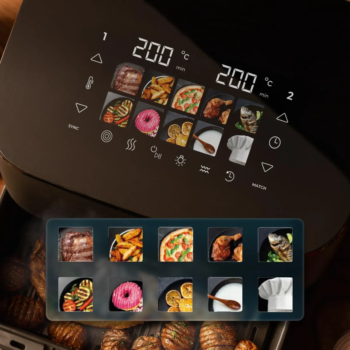 Cecotec Cecofry&Grill Smokin' 11000 Air Fryer, 10L, 2200W, 3in1 Friggitrice Grill Piastra con Affumicatore Integrato - immagine 6