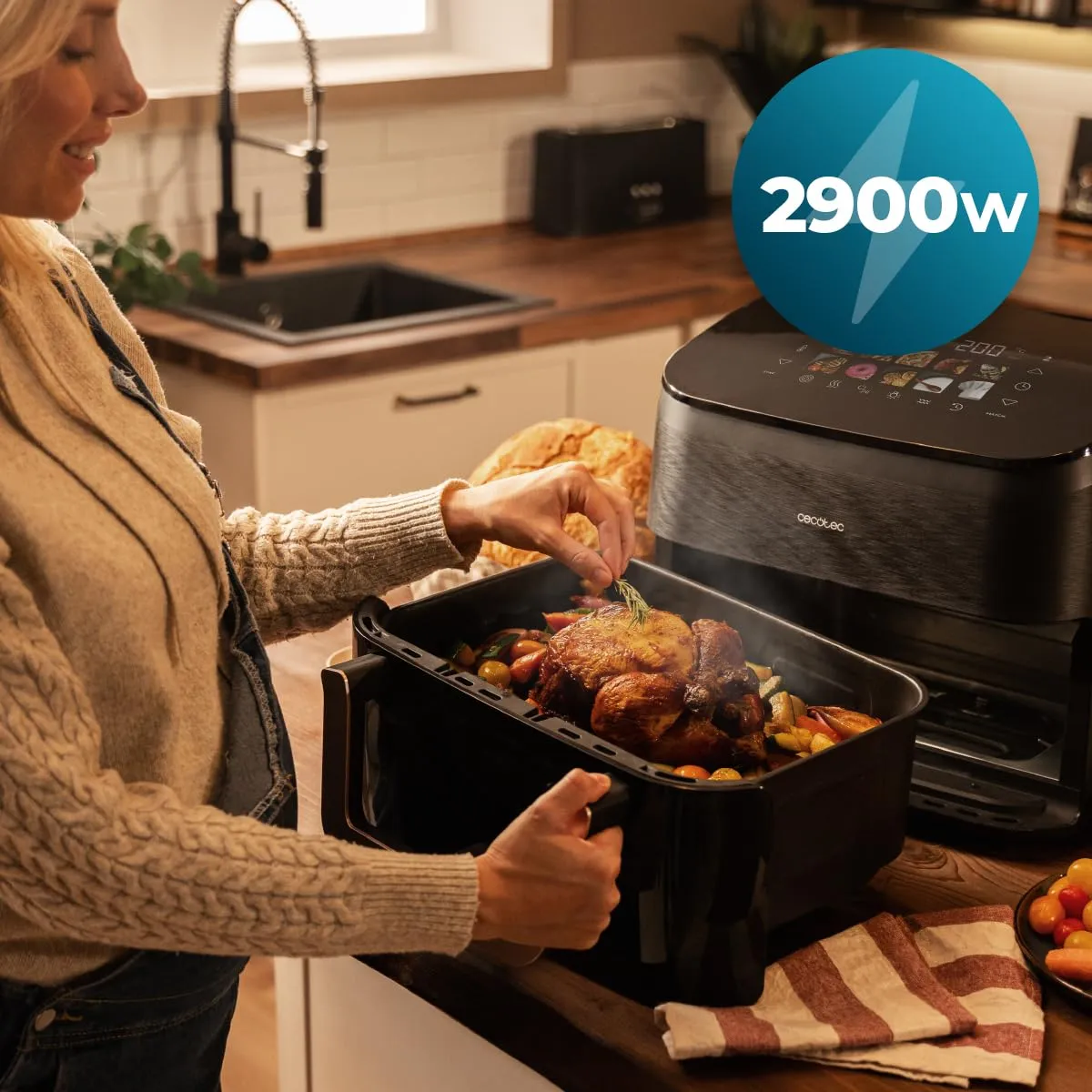 Cecotec Cecofry&Grill Smokin' 11000 Air Fryer, 10L, 2200W, 3in1 Friggitrice Grill Piastra con Affumicatore Integrato - immagine 9