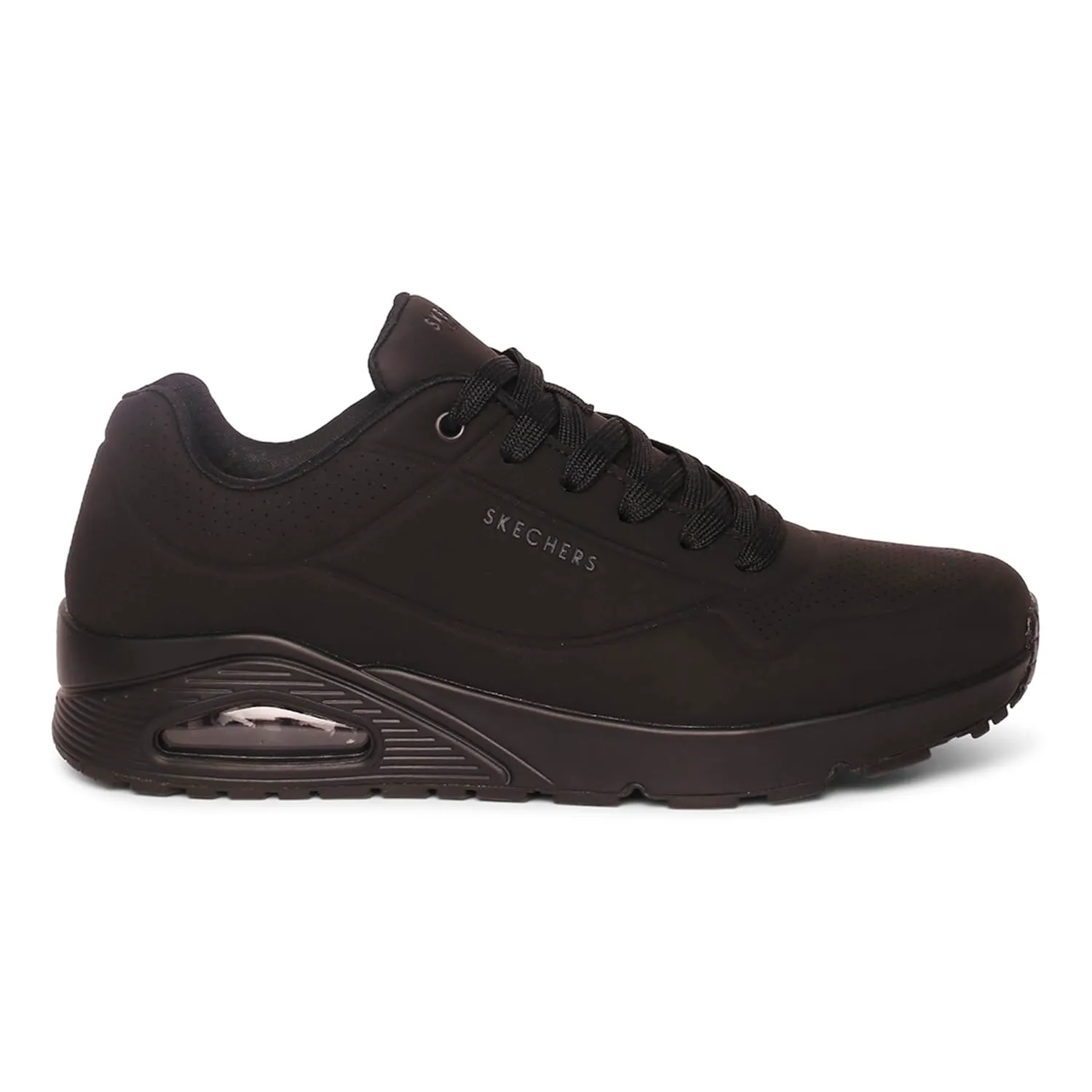 Skechers Uomo Uno Stand on Air, Nero/Nero, 12 Wide - immagine 2