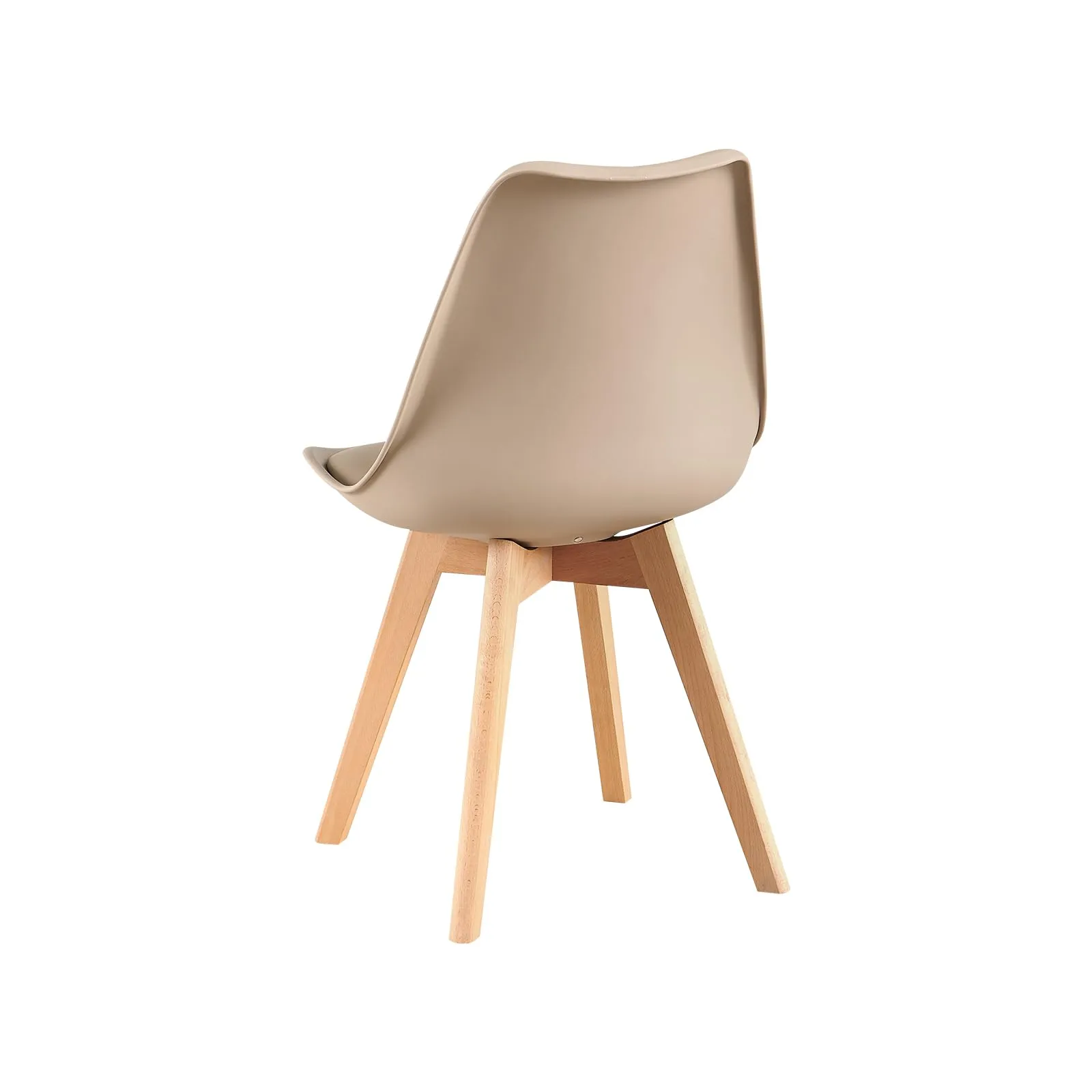 EGGREE Set di 6 Sedie da Pranzo e Cucina in Pelle PU e Legno di Faggio, Kaki Chiaro - immagine 9
