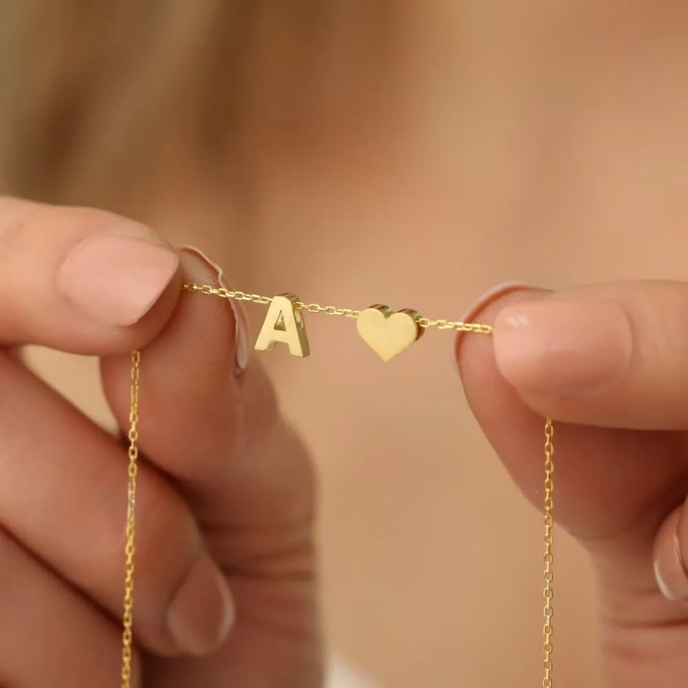 BodyBonita Collana con Cuore Iniziale a Strati, Lettera X Placcata in Oro 16K, Monogramma Personalizzato per Donna - immagine 8