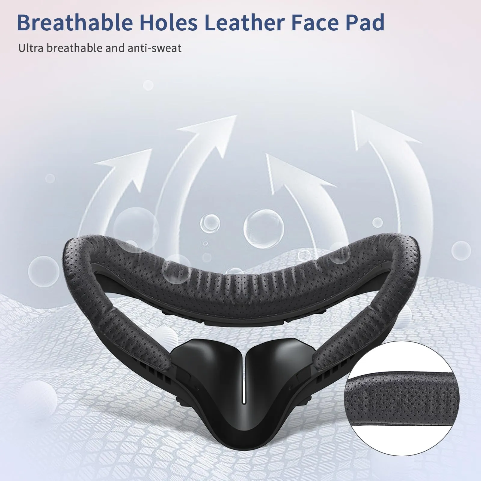 AODELAN VR Face Pad for Meta Oculus Quest 2, Breathable Leather Face Cover Interface Replacement - immagine 2