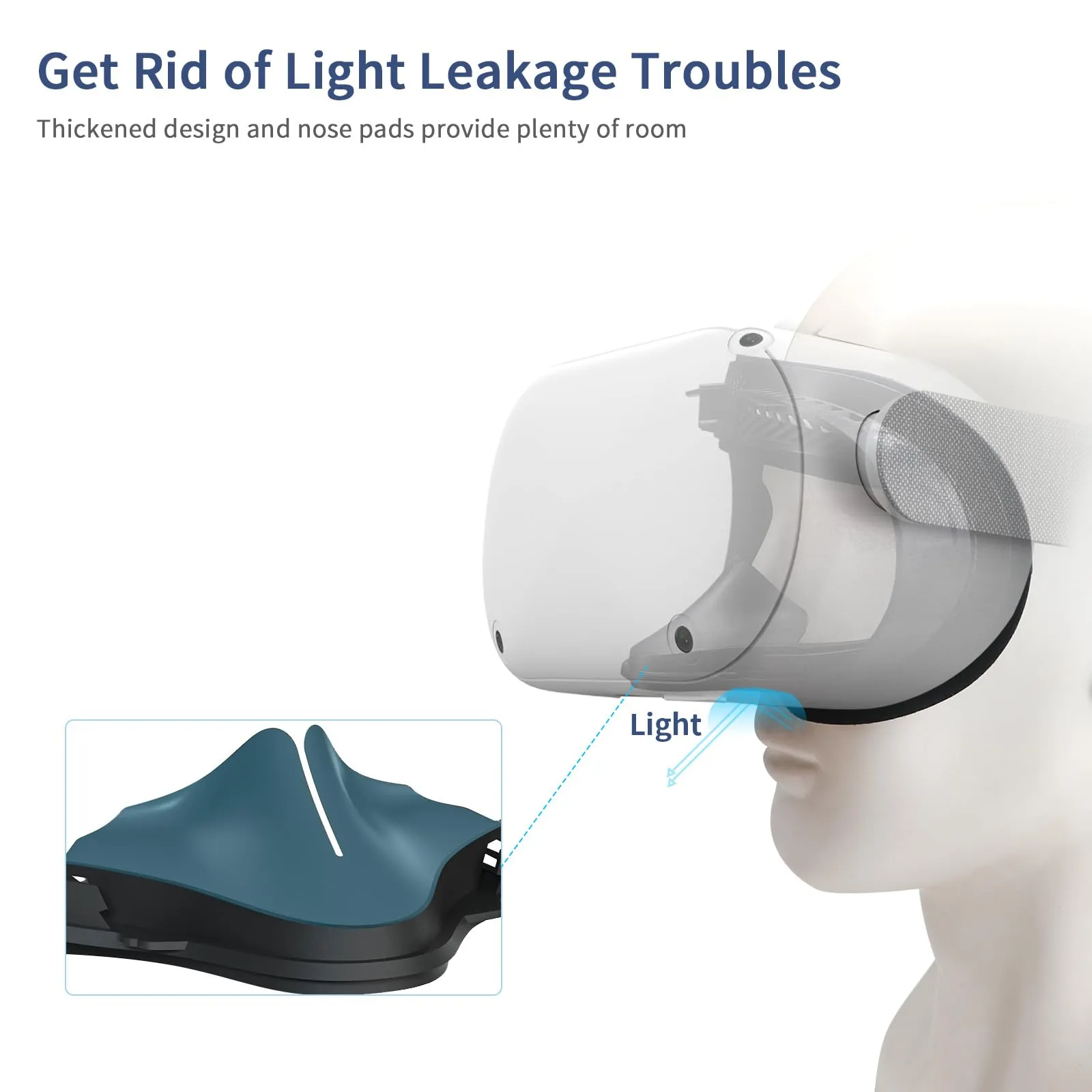 AODELAN VR Face Pad for Meta Oculus Quest 2, Breathable Leather Face Cover Interface Replacement - immagine 4