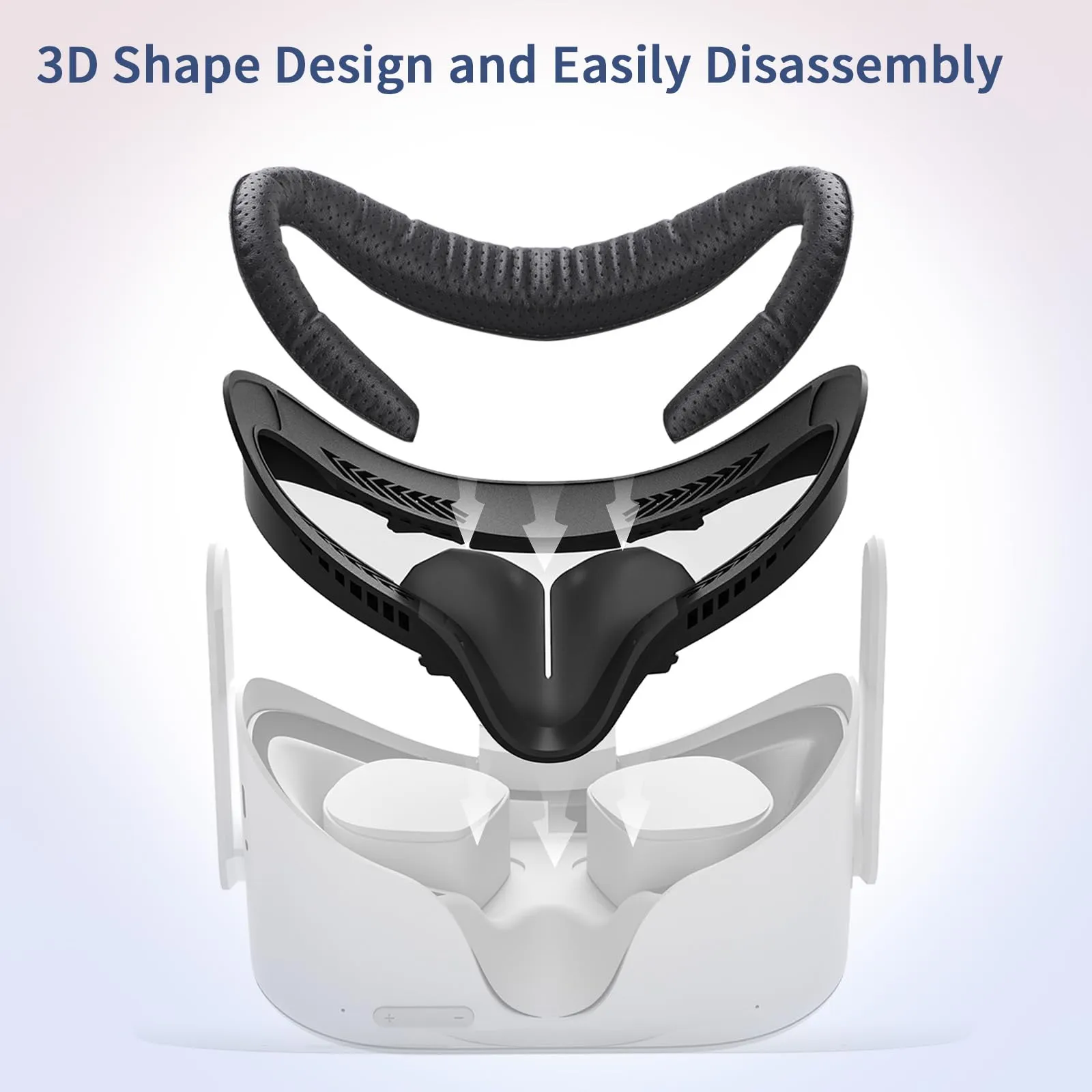 AODELAN VR Face Pad for Meta Oculus Quest 2, Breathable Leather Face Cover Interface Replacement - immagine 5