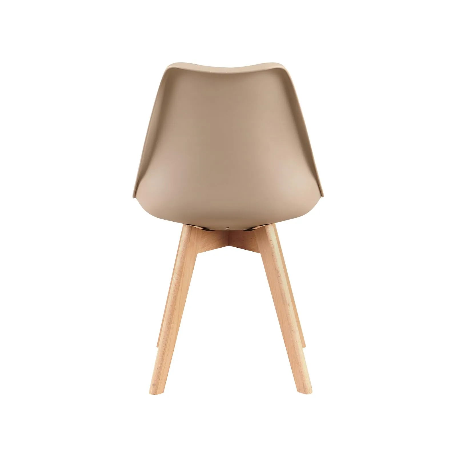EGGREE Set di 8 Sedie da Pranzo e Cucina in Pelle PU con Gambe in Legno, Kaki Chiaro - immagine 8
