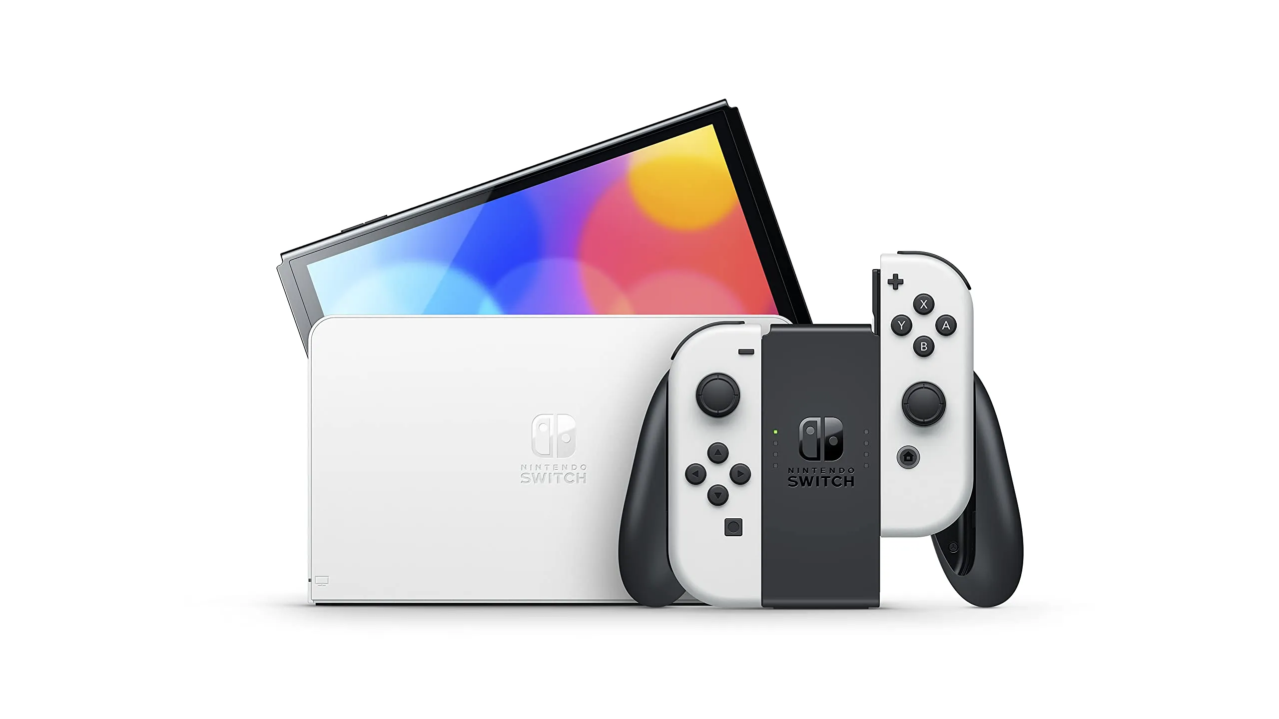 Nintendo Switch (OLED model) with White Joy-Con - immagine 2