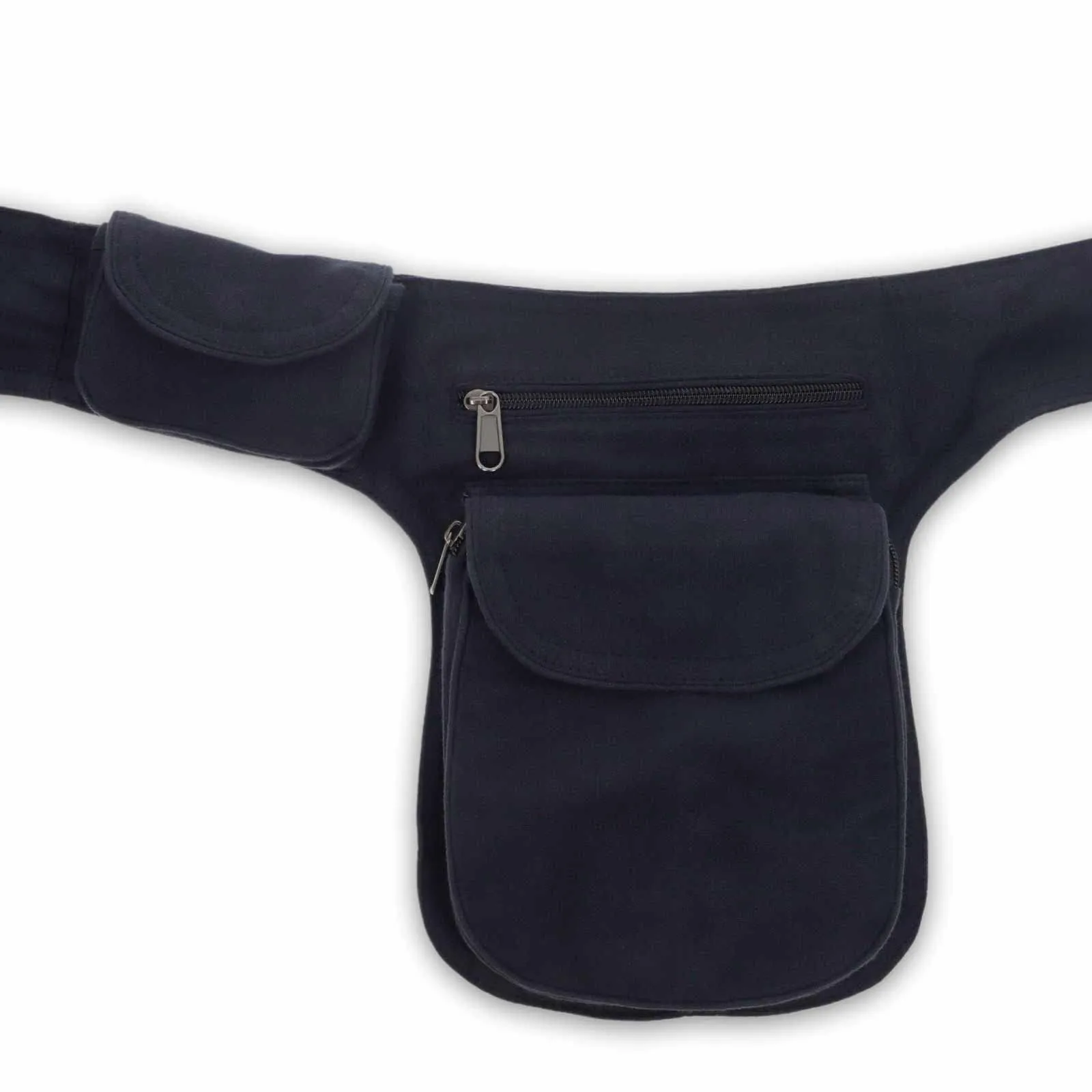 Kunst und Magie Marsupio doppio laterale, stile Hippie, Nero, ca. 28 x 18 x 4 cm - immagine 4