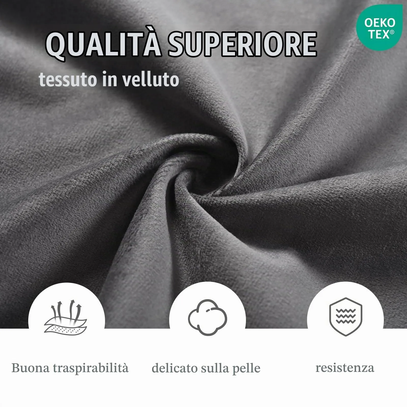 Goeurvant Set di 2 Sedie da Pranzo con Braccioli in Velluto, Gambe in Metallo, Grigio Scuro - immagine 6