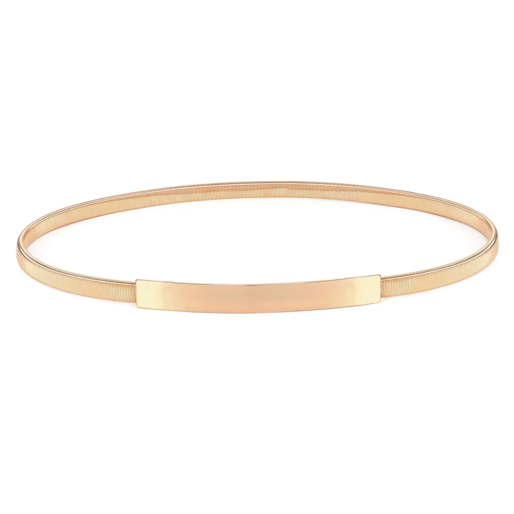 VONMELLI Cintura Sottile in Metallo Elastica Donna Regolabile, Oro, M - immagine 1