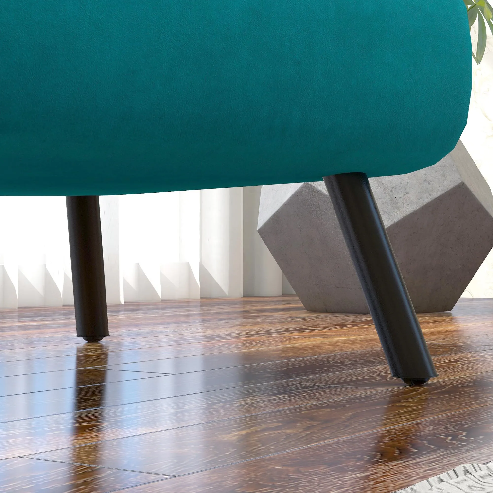 HOMCOM Poltrona Letto Singolo con Schienale Regolabile a 5 Livelli, Blu Scuro - immagine 9