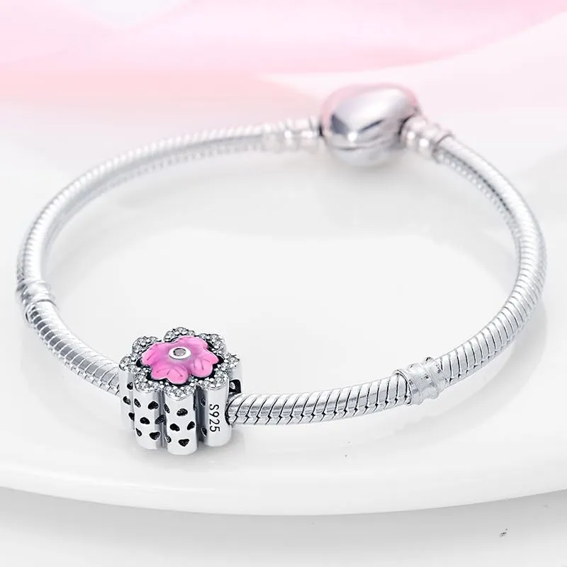 Pandach Bead Charm in Argento Sterling 925 con Cubic Zirconia per Braccialetti e Collane Europei - immagine 3