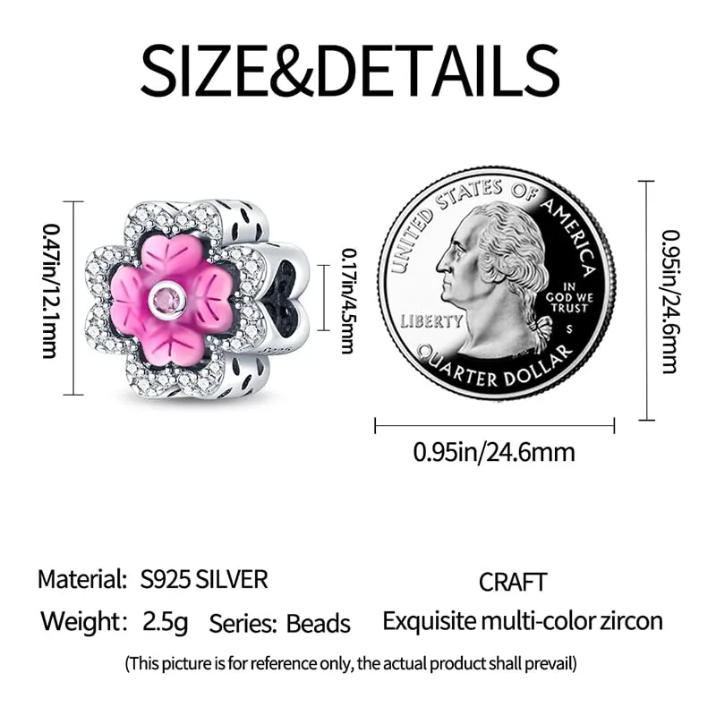 Pandach Bead Charm in Argento Sterling 925 con Cubic Zirconia per Braccialetti e Collane Europei - immagine 5