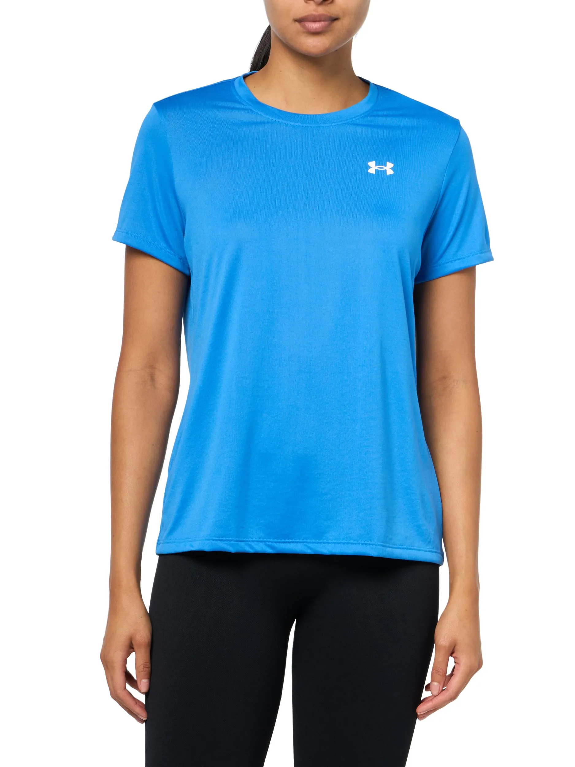 Under Armour Maglietta Tecnica a Maniche Corte da Donna, Atlantide Blu / Bianco, S - immagine 1
