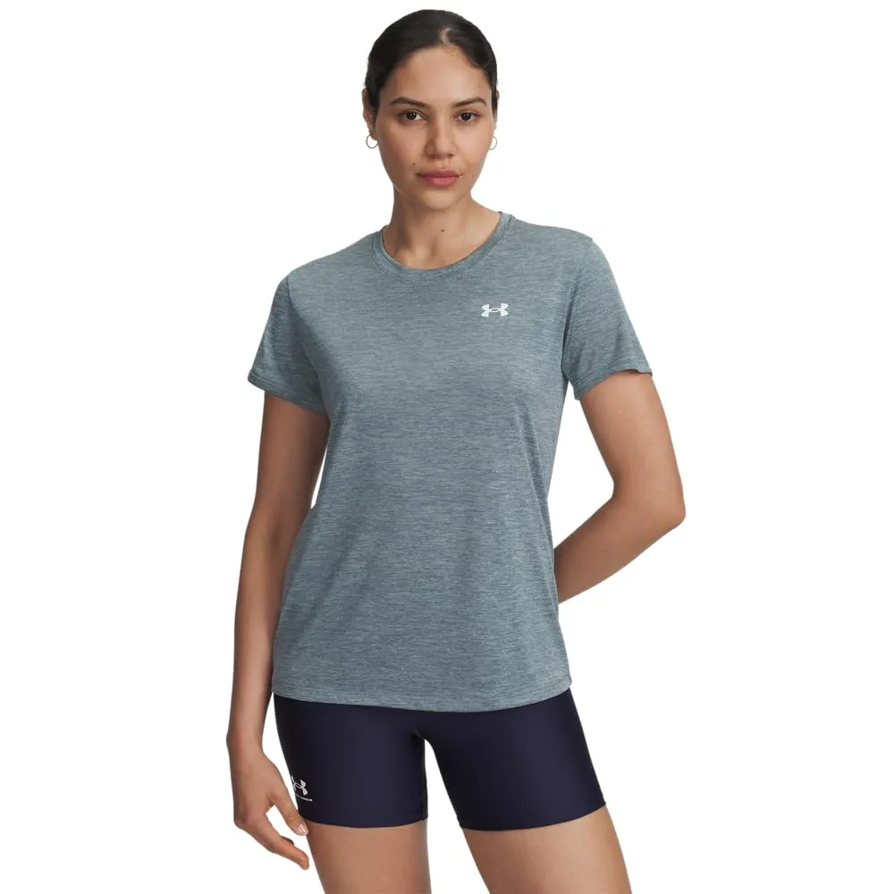 Under Armour Tech Twist Maglietta a Maniche Corte da Donna, Jasper Blu/Bianco, XS - immagine 1