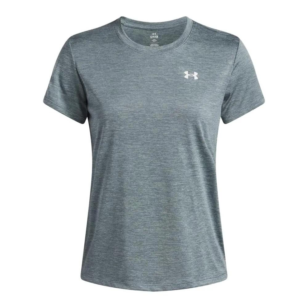 Under Armour Maglietta a Maniche Corte Tech Twist da Donna, Jasper Blu/Bianco, S - immagine 3