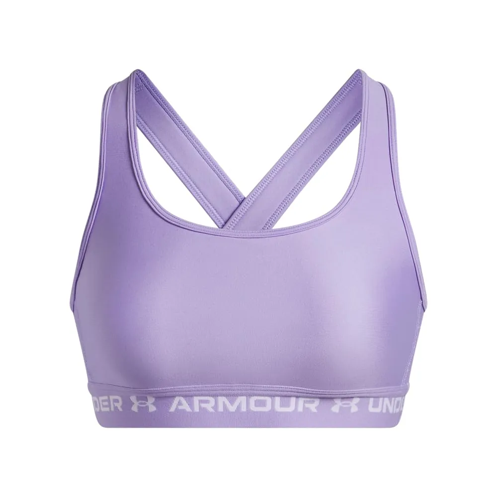 Under Armour Reggiseno Sportivo da Donna Crossback Mid Impact, Trasparente/Bianco, S - immagine 4