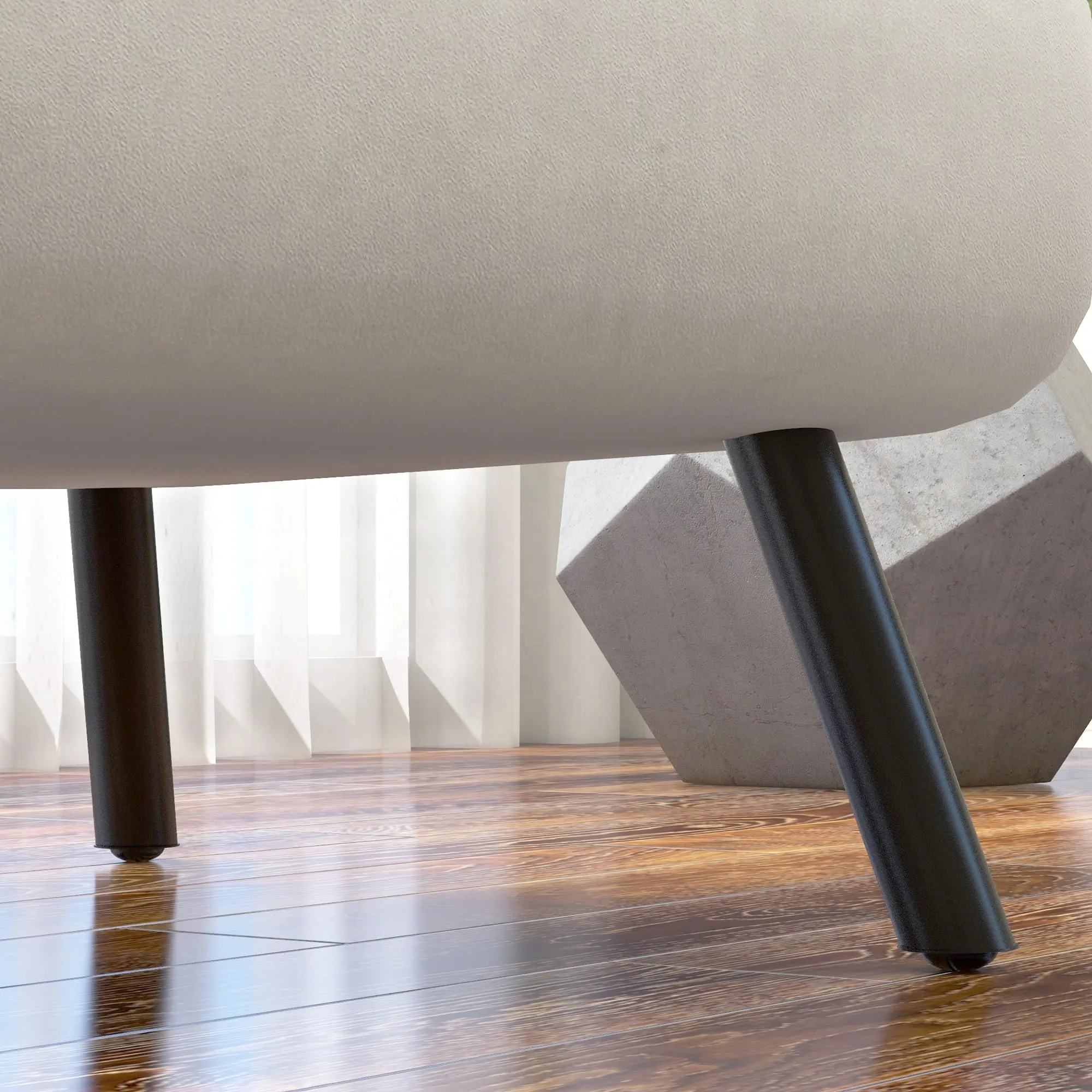 HOMCOM Poltrona Letto Singolo Schienale Regolabile 5 Livelli Bianco Crema - immagine 9