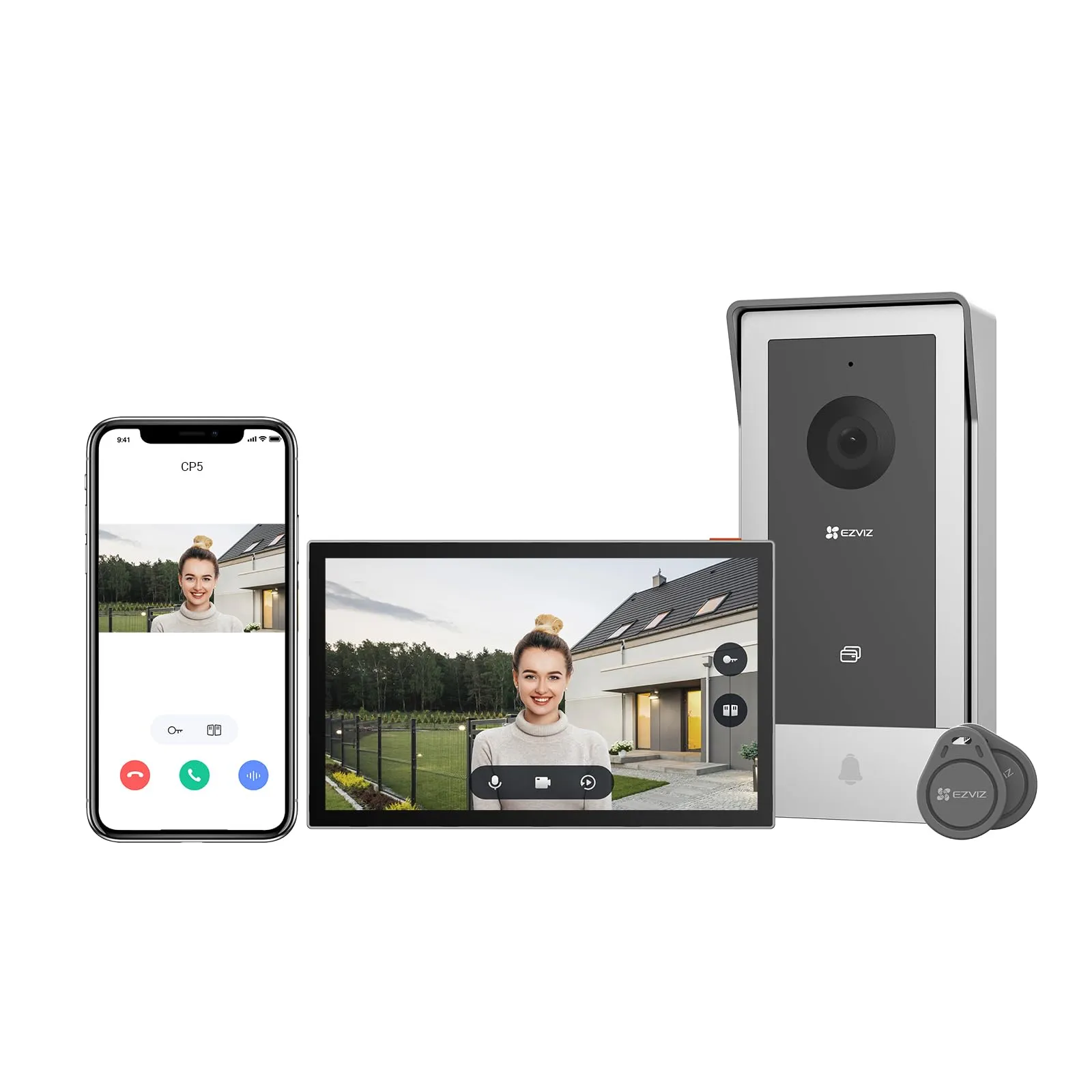 EZVIZ CP5 Videocitofono WiFi, Schermo Touch Screen 7", 1080p, Visione Notturna, Audio Bidirezionale, Sblocco Remoto, Dual Band - immagine 1