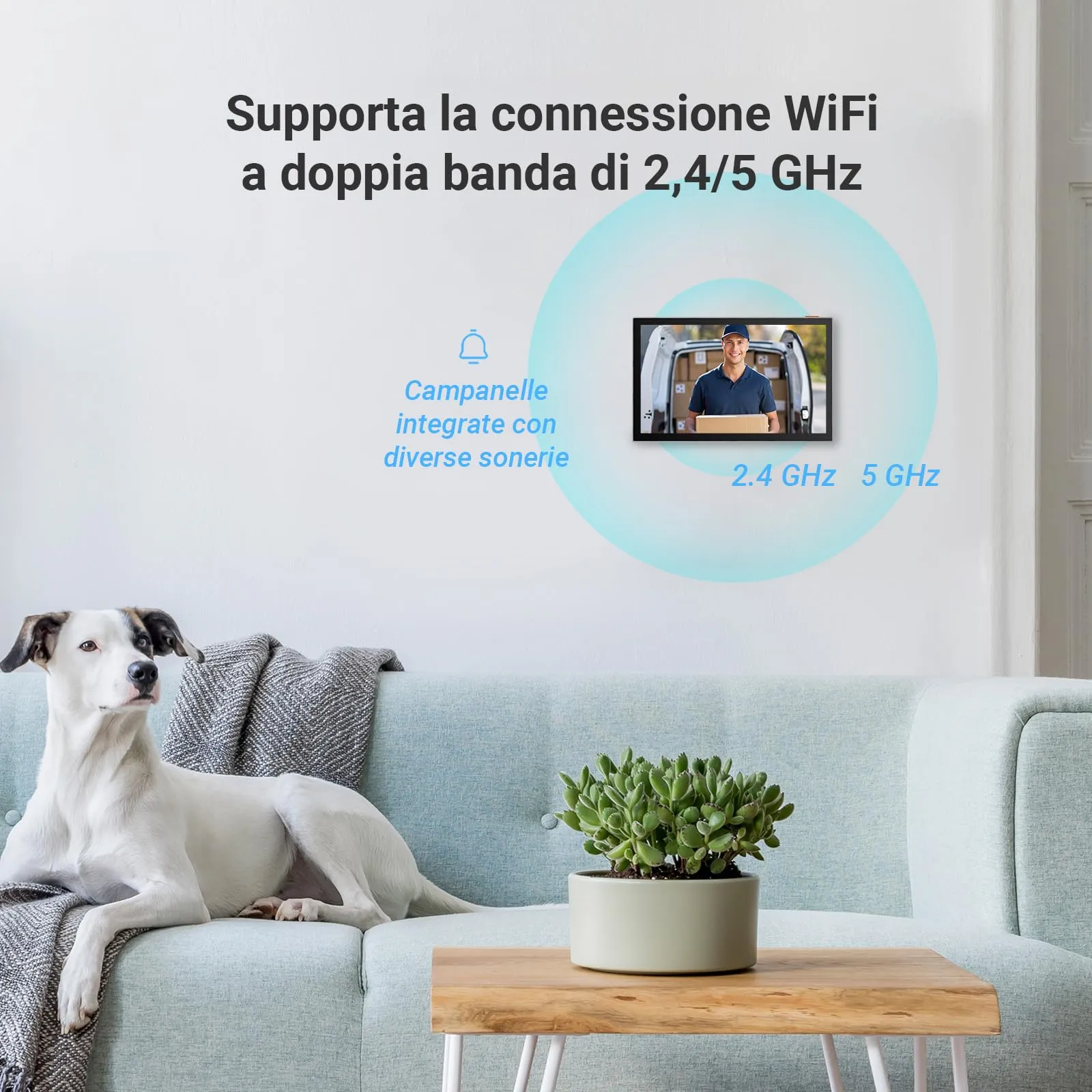 EZVIZ CP5 Videocitofono WiFi, Schermo Touch Screen 7", 1080p, Visione Notturna, Audio Bidirezionale, Sblocco Remoto, Dual Band - immagine 7