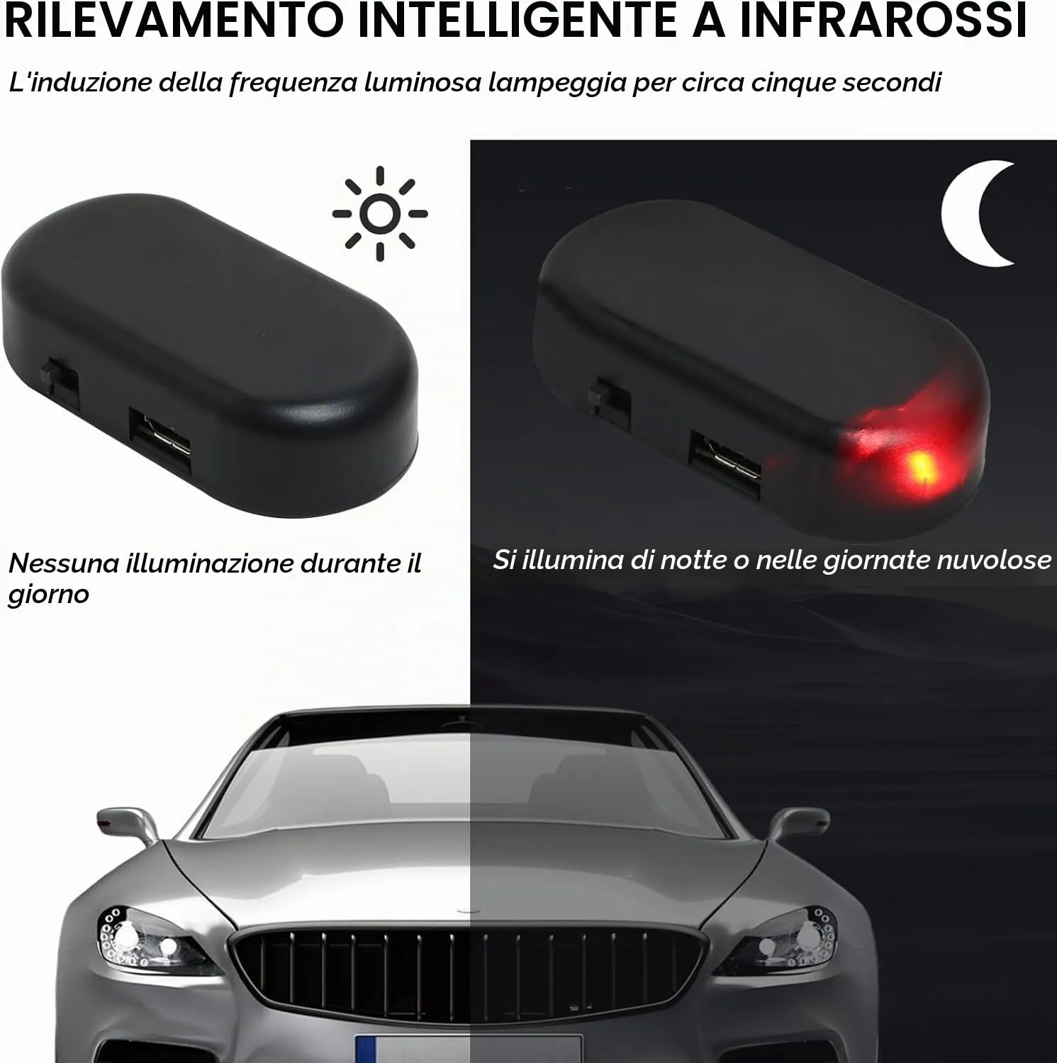CAIHINIER Allarme per Auto LED Simulazione Antifurto, 2 Pezzi - immagine 5