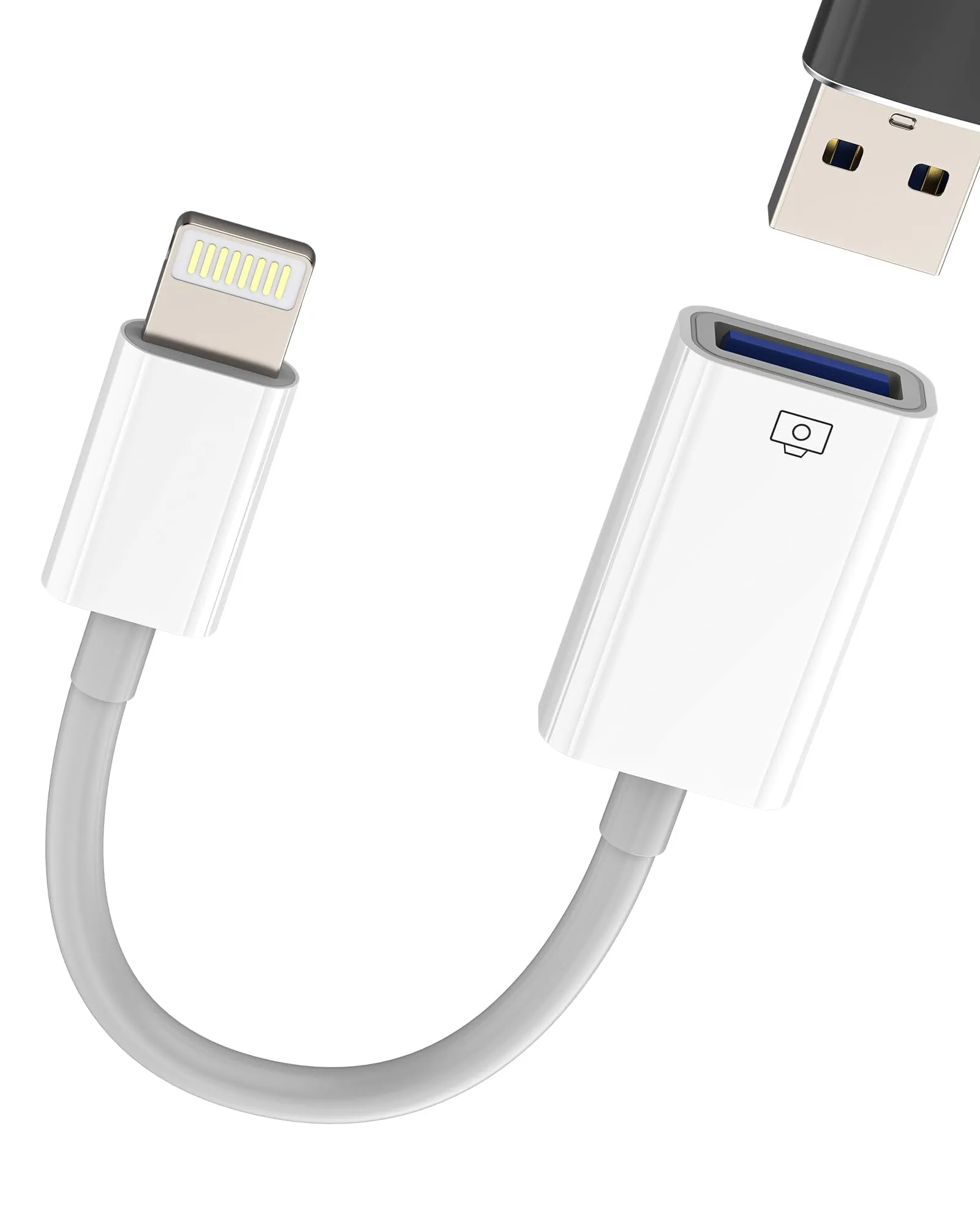WASRUYI Adattatore Lightning a USB-A OTG 3.0 per iPhone 14, 13, 12, 11, X, 8, 7, SE e iPad - immagine 1