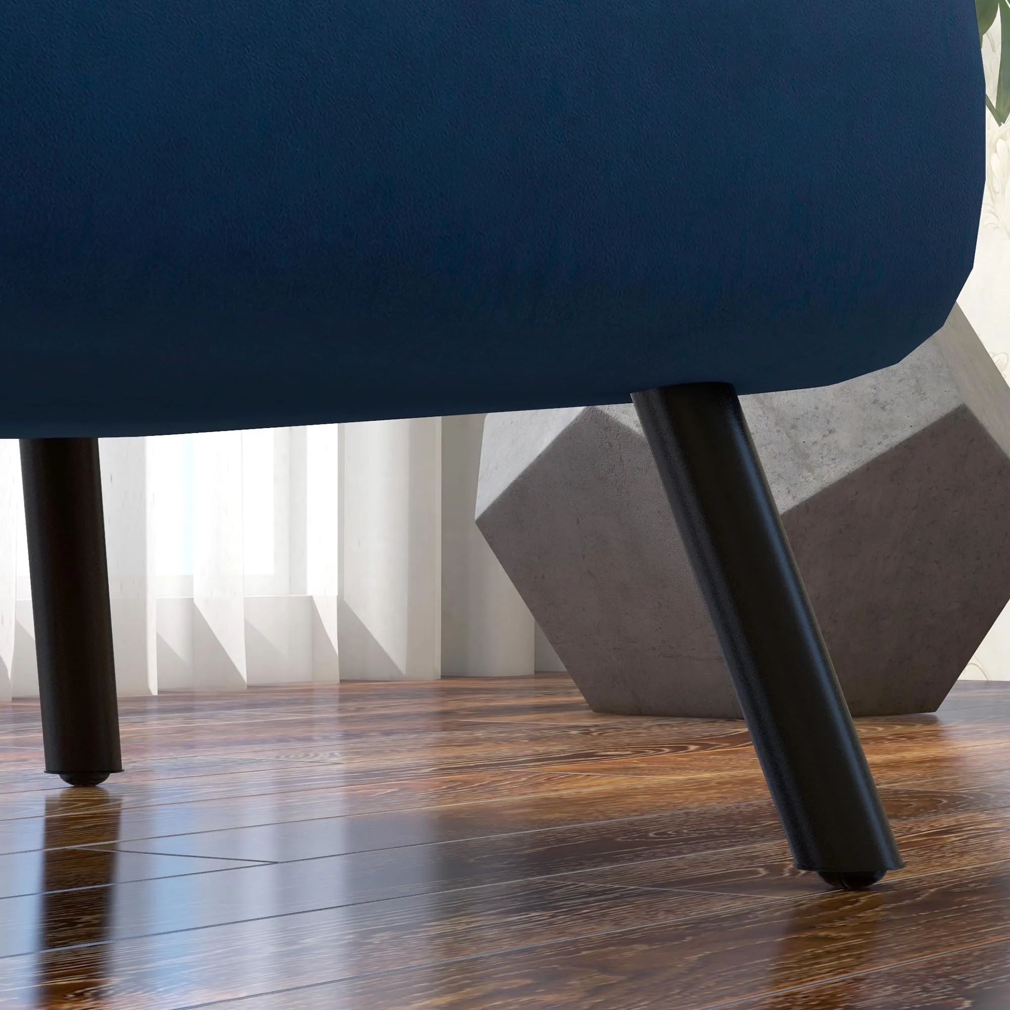 HOMCOM Poltrona Letto Singolo Schienale Regolabile 5 Livelli, Blu - immagine 9