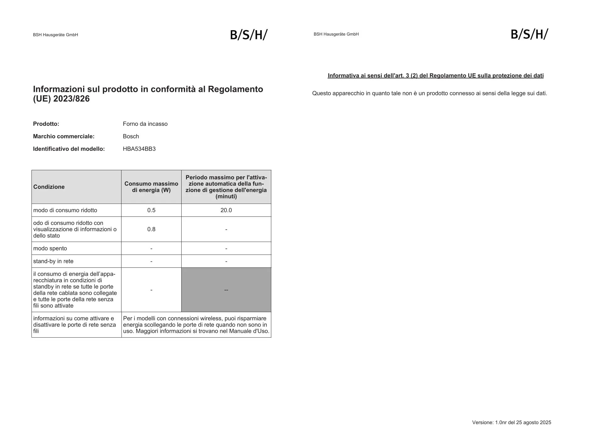Bosch Serie 4 HBA534BB3 Forno con Pulizia Idrolitica, Nero - immagine 11