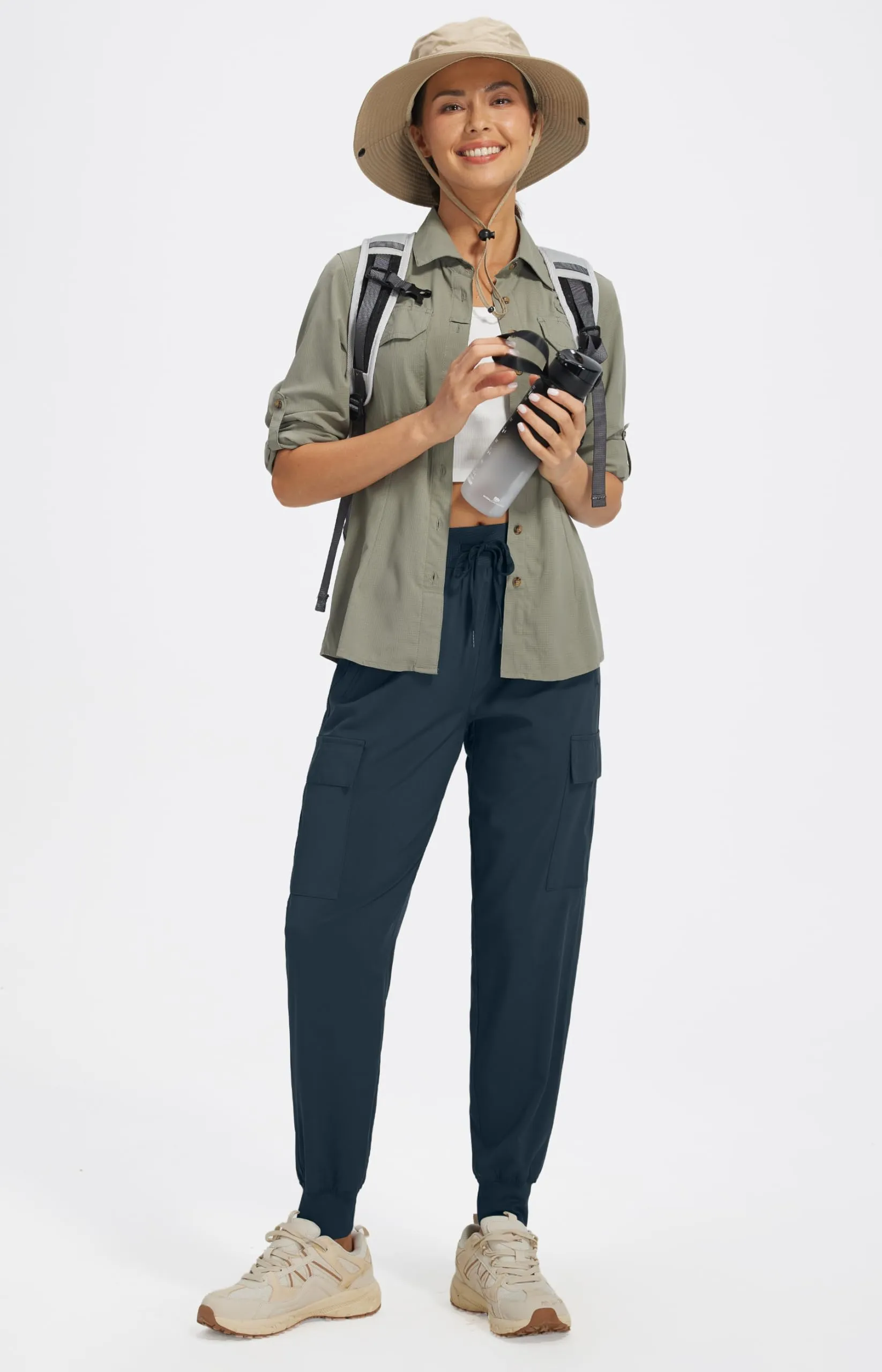 Libin Pantaloni Trekking Donna Cargo Jogger Estivi 27" Blu Navy XL - immagine 6