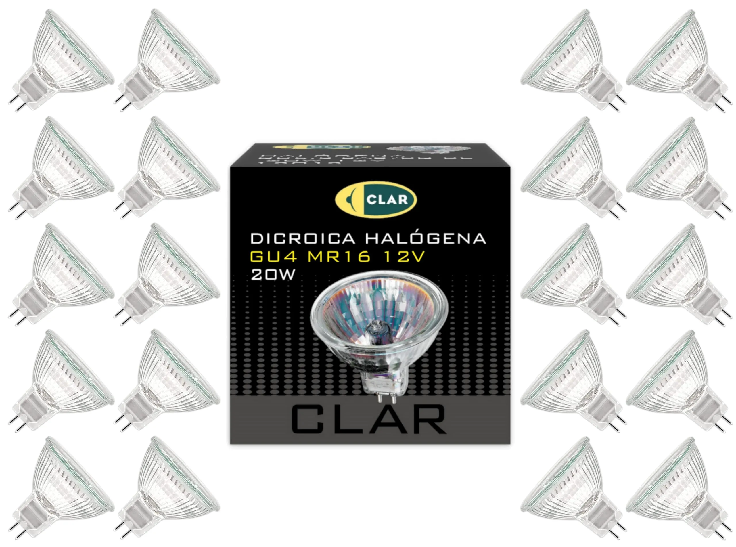 CLAR MR11 GU4 Halogen Bulb 12V 20W (Pack 20) - immagine 1
