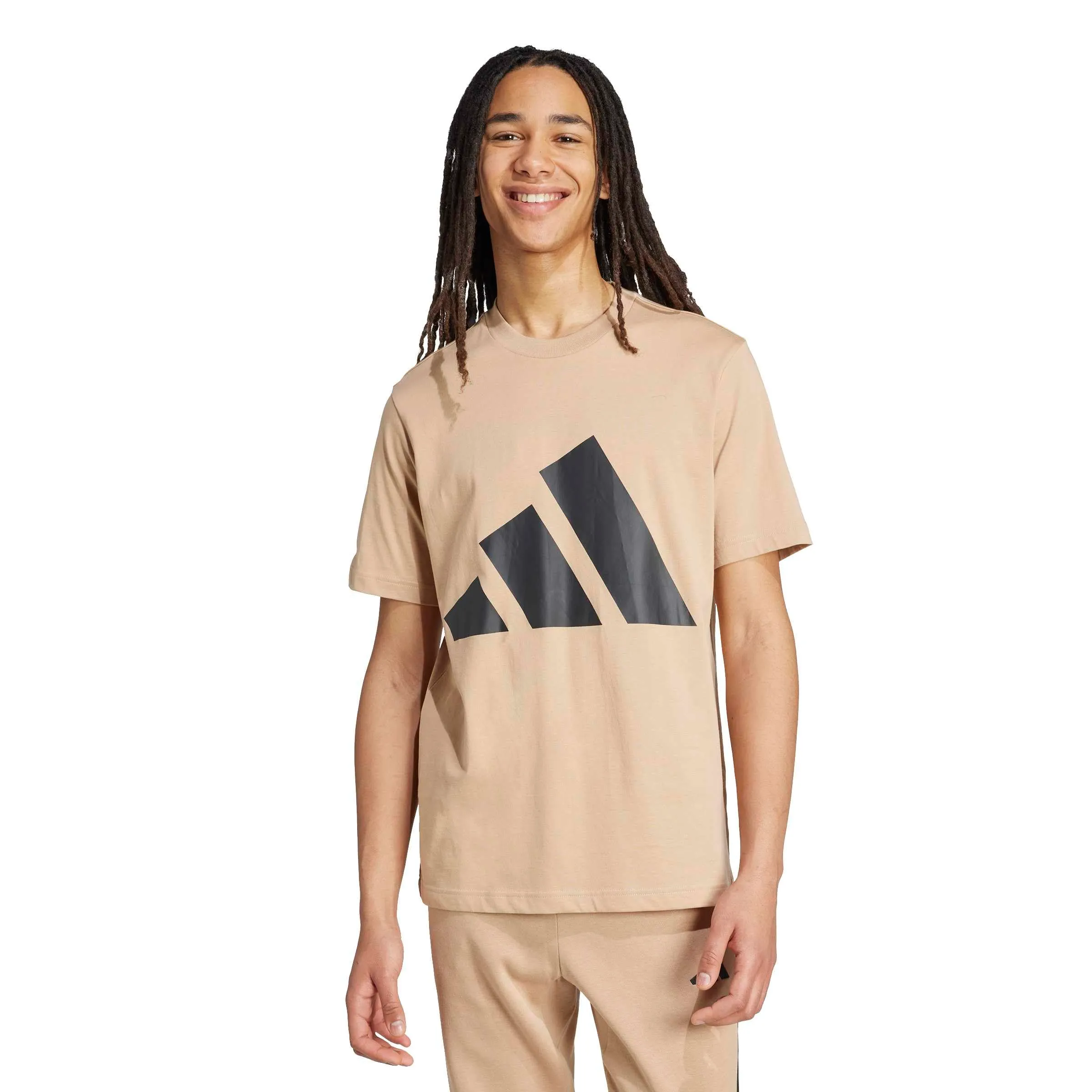 adidas Essentials Big Logo Single Jersey Tee - Warm Sandstone/Black, M - immagine 2