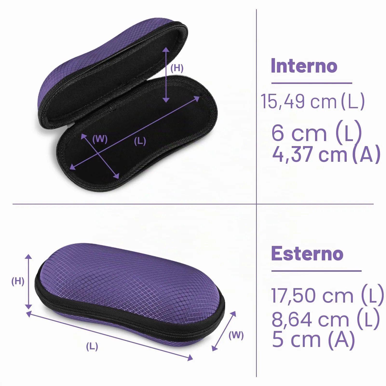 FINTIE Custodia Occhiali Rigida in EVA Viola AGSB207SM - immagine 3