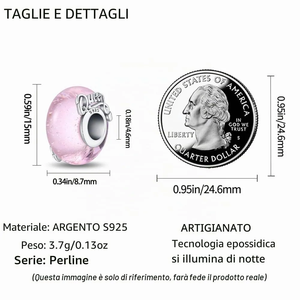Pandach Bead Charm in Argento Sterling 925 con Cubic Zirconia per Braccialetti e Collane Europei - immagine 5