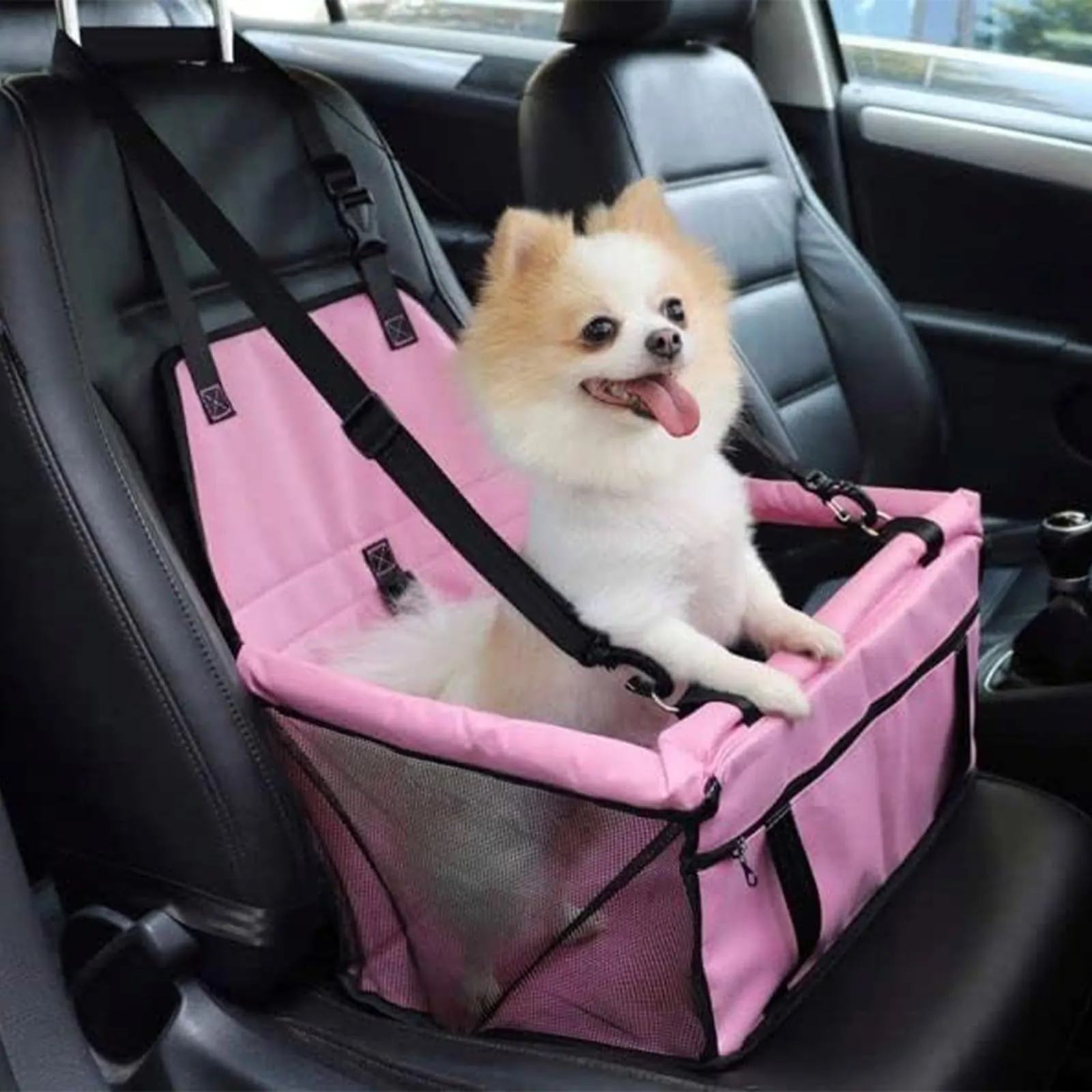 CIMOYBAI Seggiolino per cani di piccola e media taglia, Oxford traspirante e lavabile, pieghevole, rosa - immagine 7