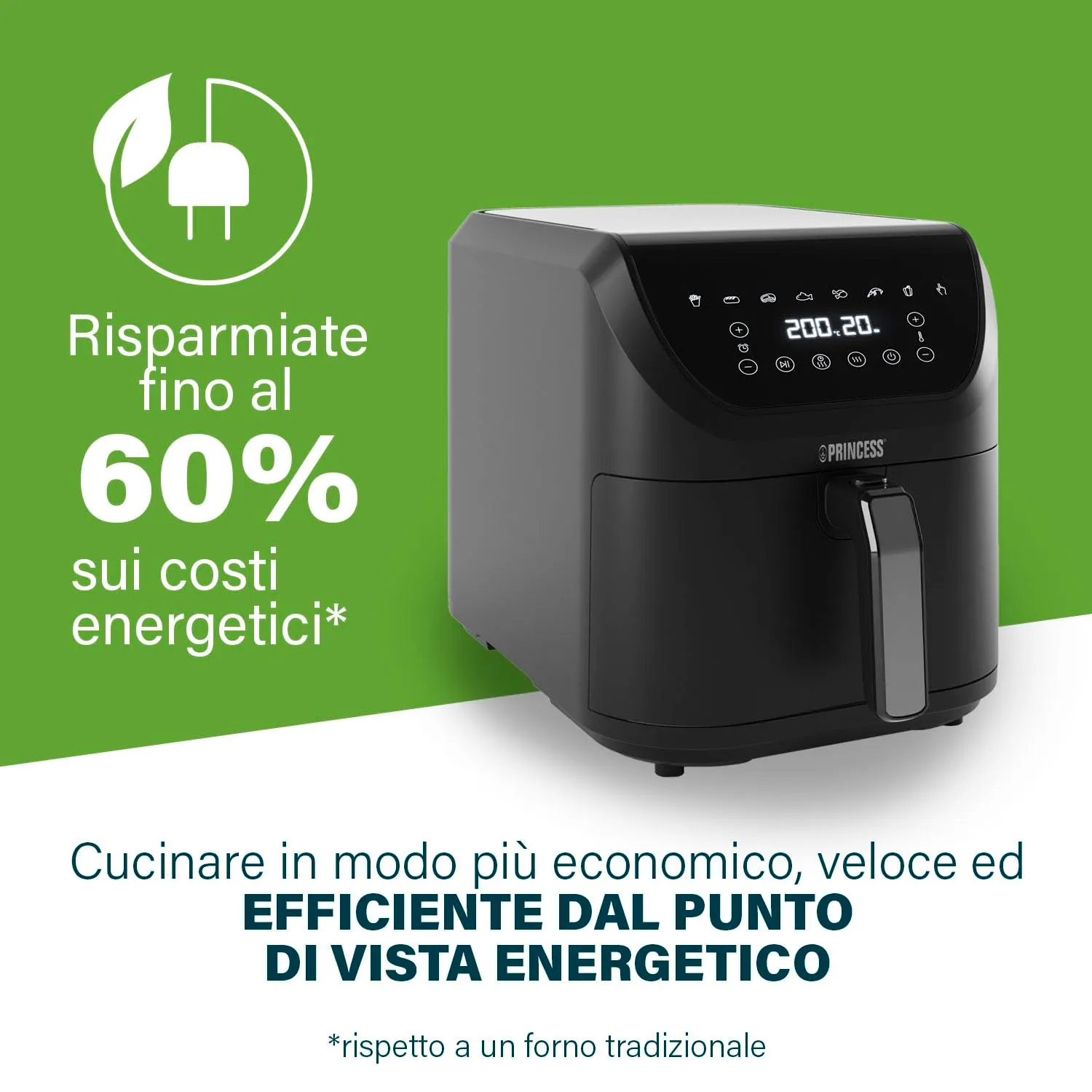 Princess SlimFry Friggitrice senza olio 8 L, 8 programmi, 2000 W - 182256 - immagine 3